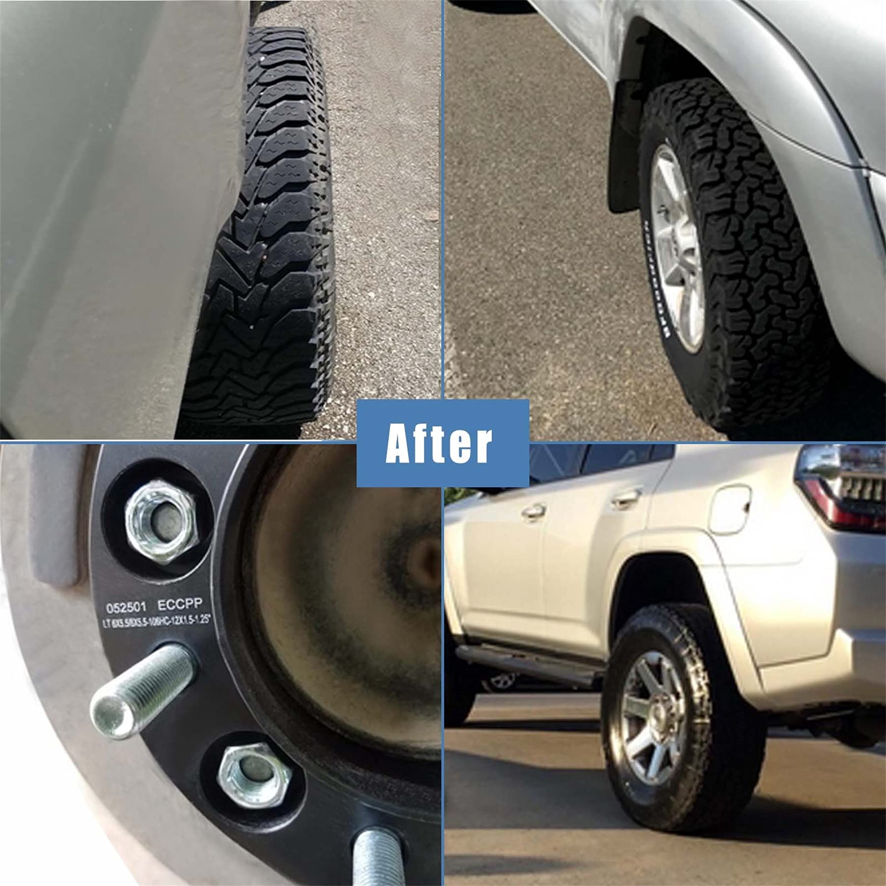ECCPP 4PCS 1 Inch 6 Lug Wheel Spacers 6x5.5 to 6x5.5 6X139.7mm - Compatible with Toyota 4Runner (1988-2022), FJ Cruiser (2007-2014), Tacoma (2005-2022), Tundra (2000-2006) - Enhance Off-Road Performance & Vehicle Stance