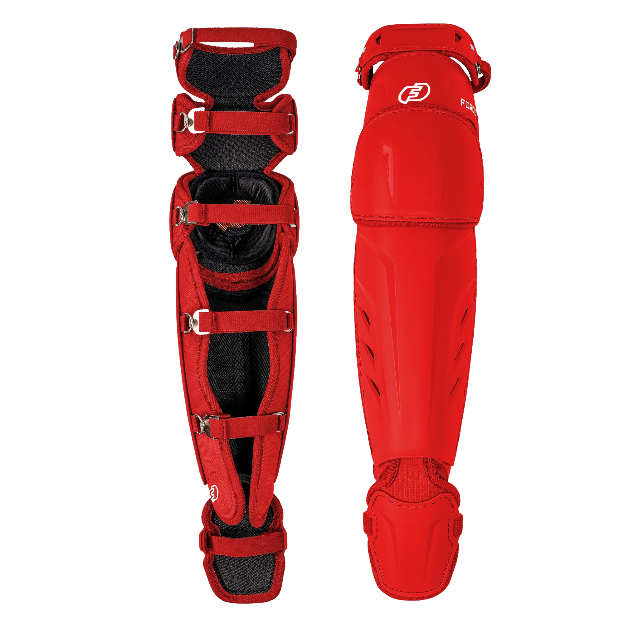 FORCE3 XS3® PRO ELITE Baseball Catcher Leg Guards - Lightweight Protective Gear for PitchCom® System - Perfect for Intermediate Players & Youth Leagues