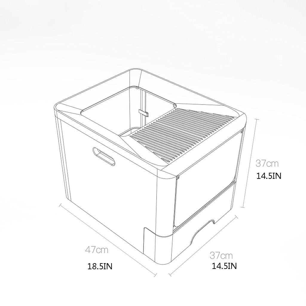 Enclosed Cat Litter Box with Odor Control - Large Top Entry Cat Toilet with Drawer for Easy Cleaning | Fashionable Square Design for Home & Office Use | Cat Supplies (Color: Beige)