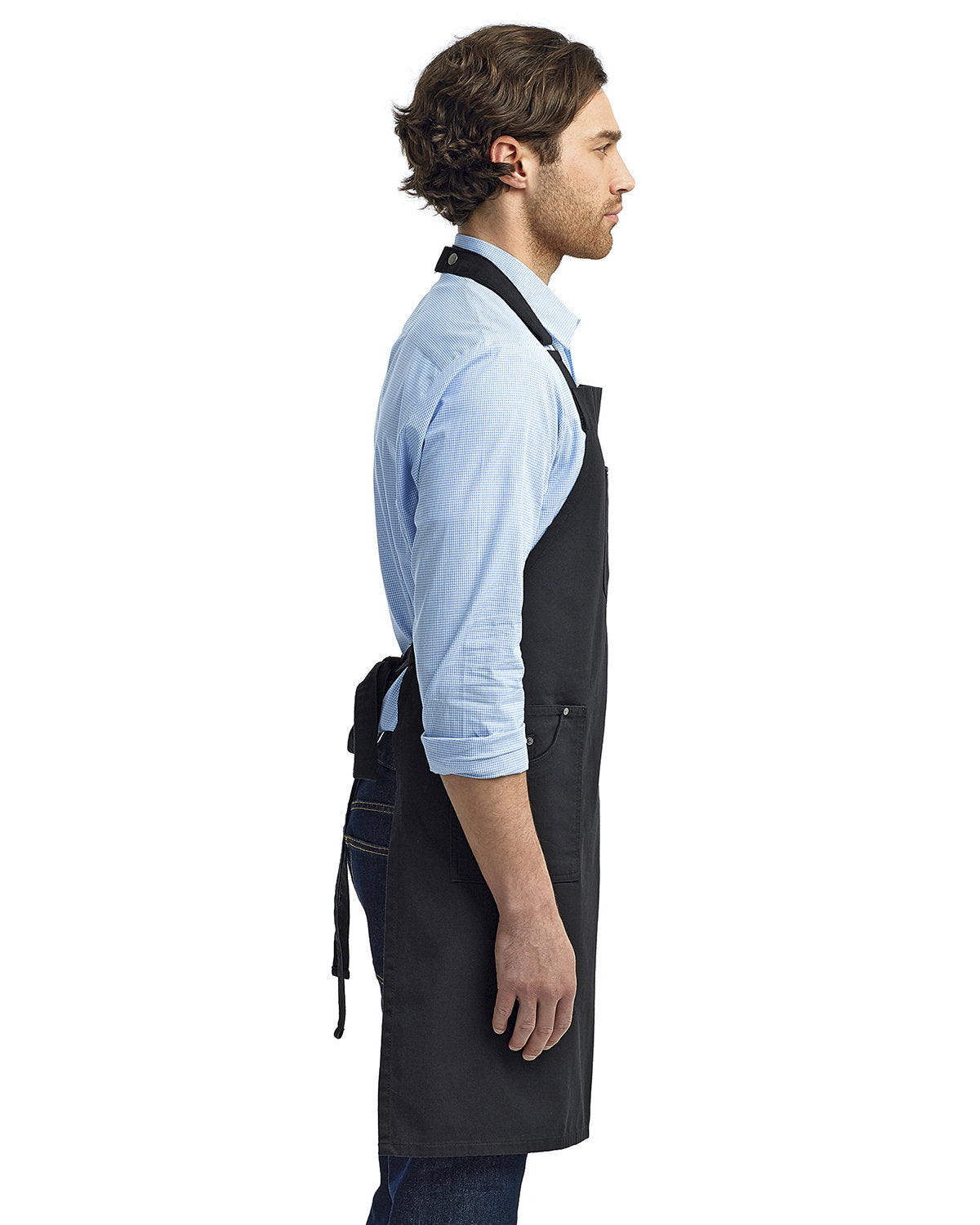 Reprime RP132 Unisex Cotton Chino Bib Apron - Artisan Collection for Cooking, Baking & Grilling - Durable Kitchen Apron with Adjustable Straps for Chefs & Home Cooks
