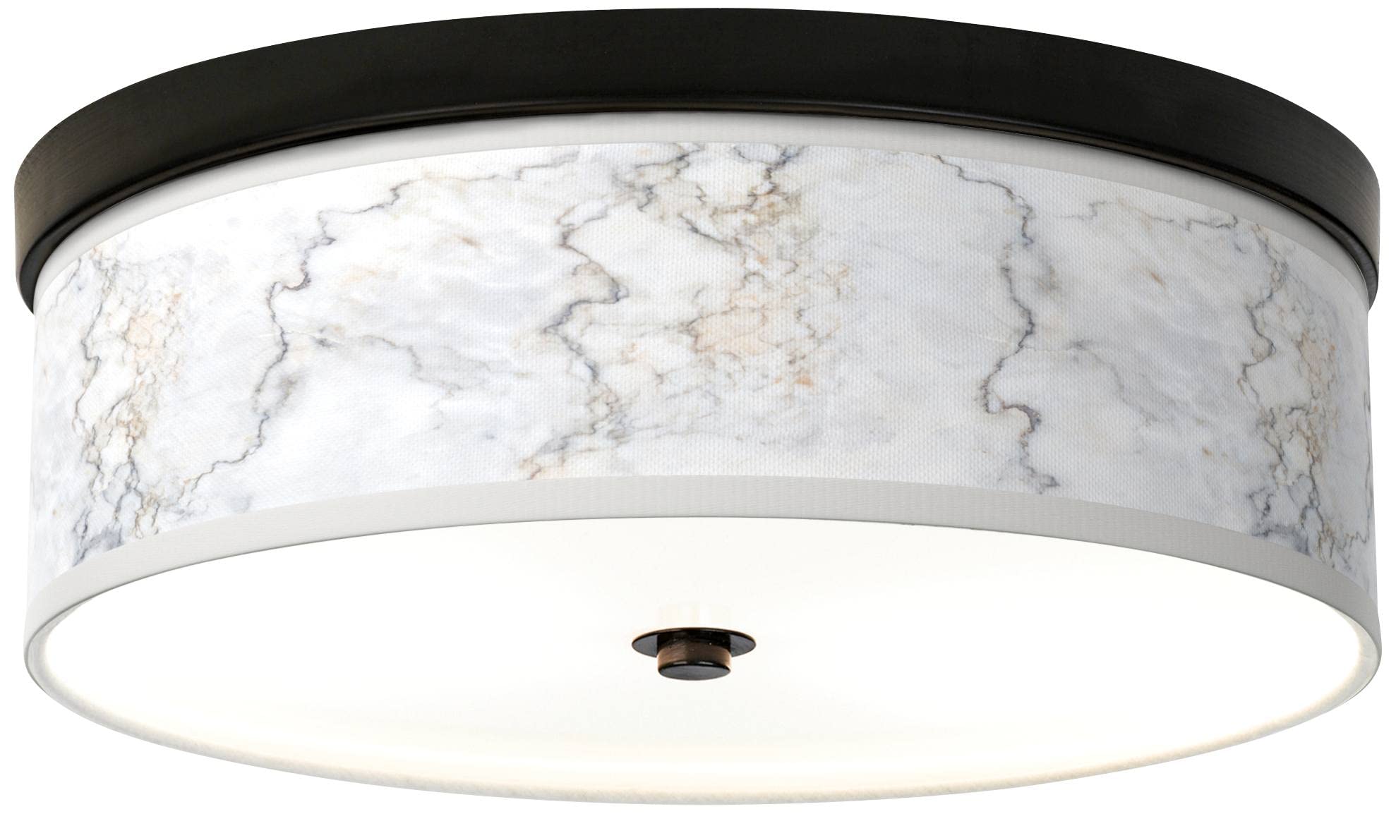 Energy Efficient Bronze Ceiling Light with Marble Glow Giclee Print Shade - Modern Home & Office Lighting Fixture for Living Room, Bedroom, or Dining Area