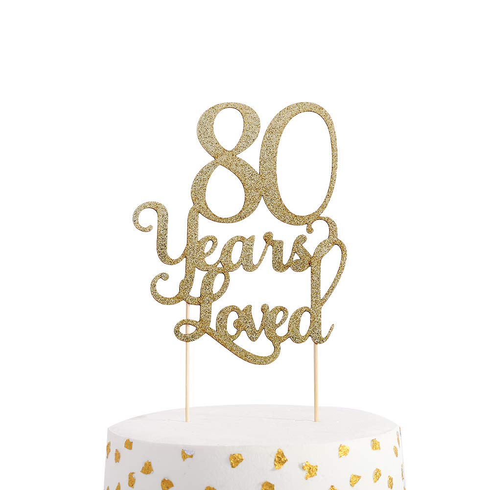 80th Birthday Cake Topper - Elegant Glitter Photo Decoration for Anniversary & Party Supplies | Perfect for Milestone Celebrations, Retirement Parties & Family Gatherings