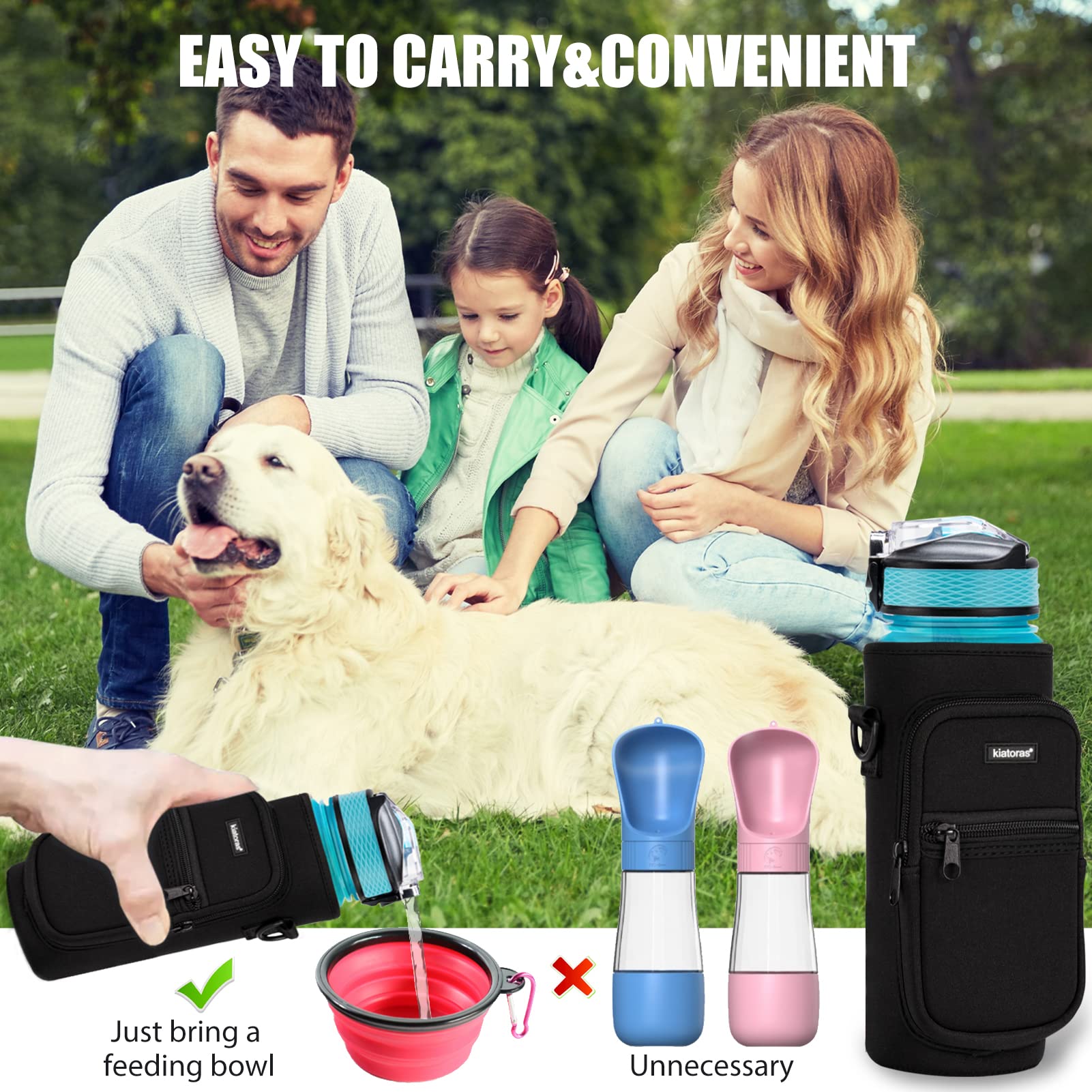 Insulated Water Bottle Carrier with Adjustable Shoulder Strap - Crossbody Sling Bag for 18oz, 24oz, 32oz & 40oz Sports Bottles - Perfect for Hiking, Walking, Gym & Outdoor Activities
