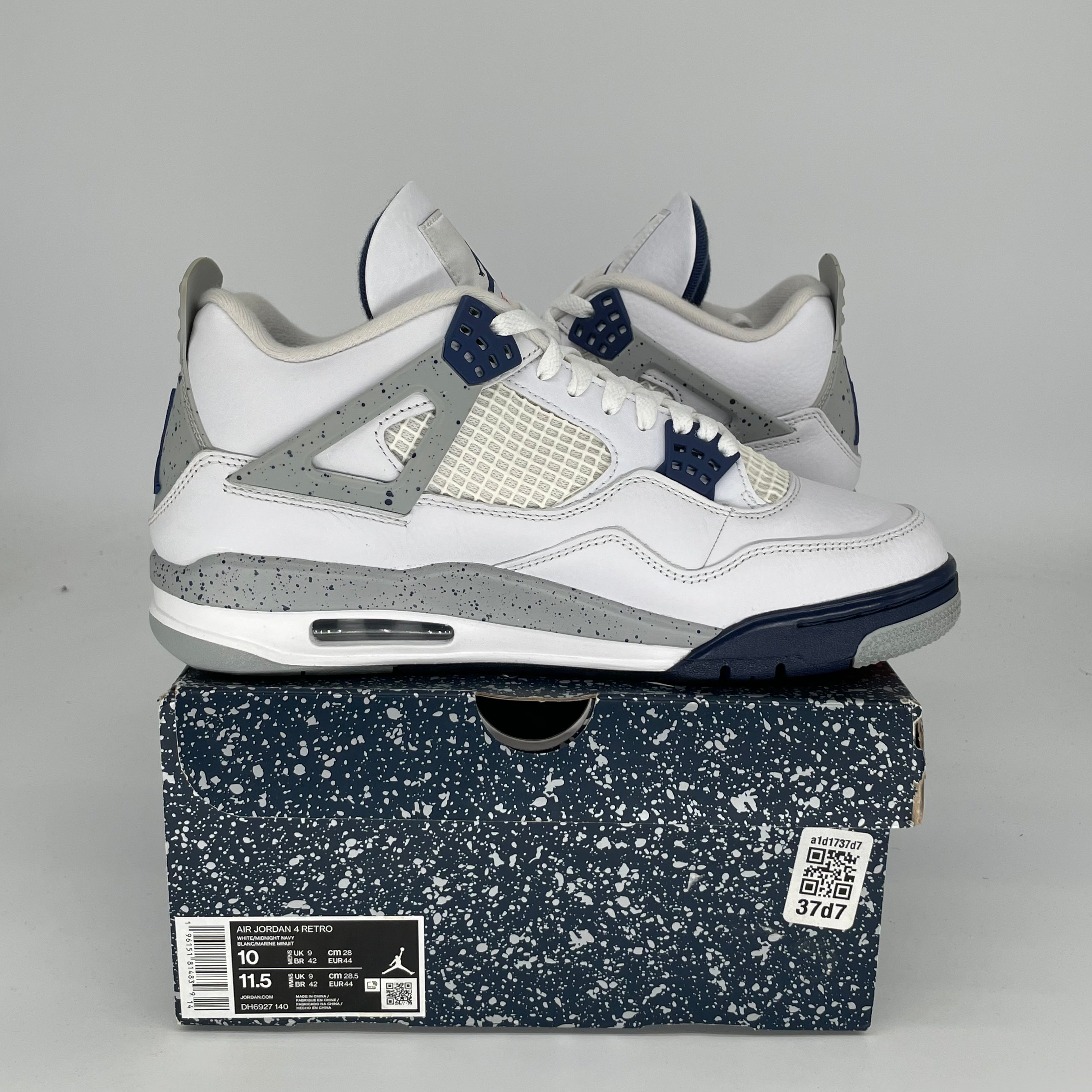 AIR JORDAN 4 Retro Midnight Navy Men's Basketball Shoes Size 10 - DH6927-140 | Authentic Sneakers for Streetwear & Casual Outfits