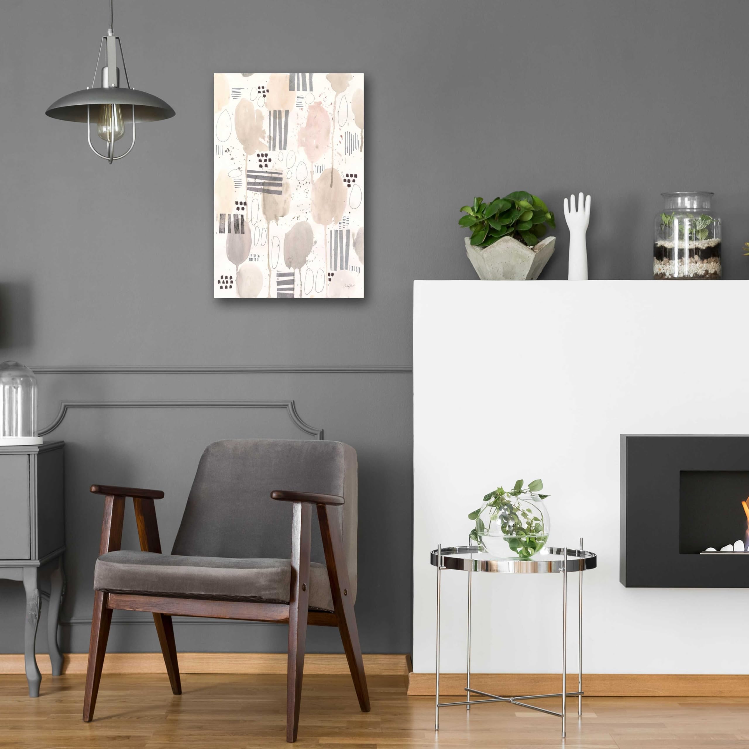 Courtney Prahl Neutral Studies II Acrylic Glass Wall Art - 16x24 Inches Modern Abstract Painting for Living Room, Bedroom & Office Decor