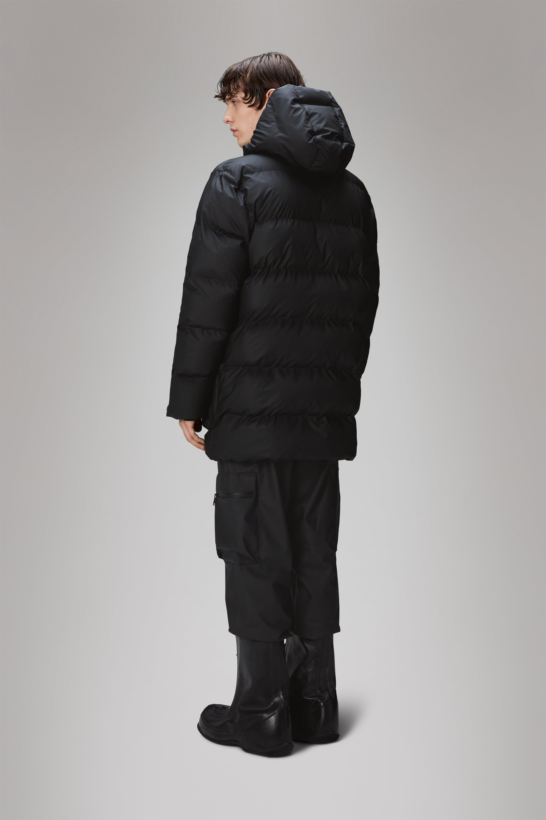 Alta Long Puffer Cargo Jacket for Men - Winter Warm Waterproof Hooded Coat with Multiple Pockets | Outdoor Hiking, Camping & Cold Weather Activities