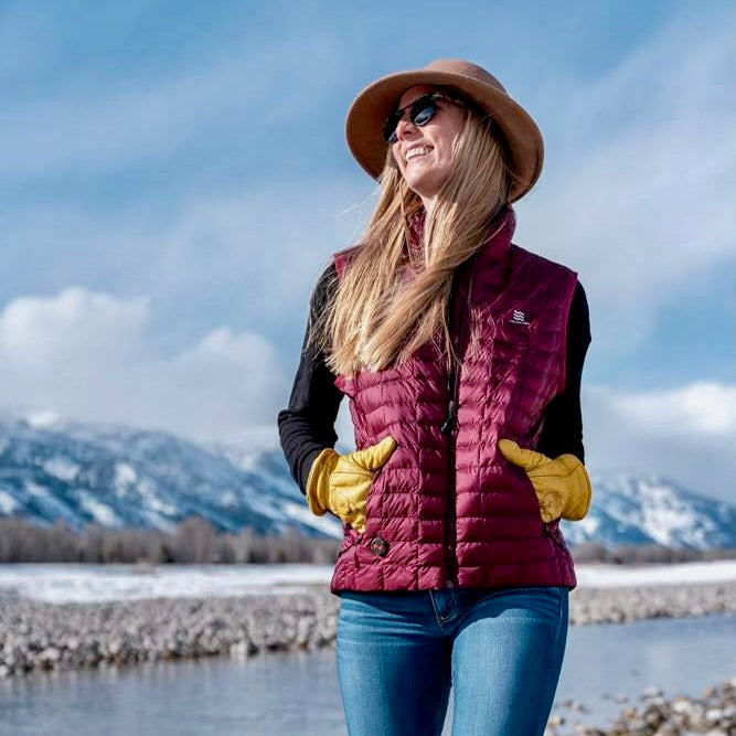 Women's Backcountry Heated Vest - Battery-Powered Winter Jacket for Outdoor Activities, Hiking & Skiing | USB Rechargeable & Adjustable Heating