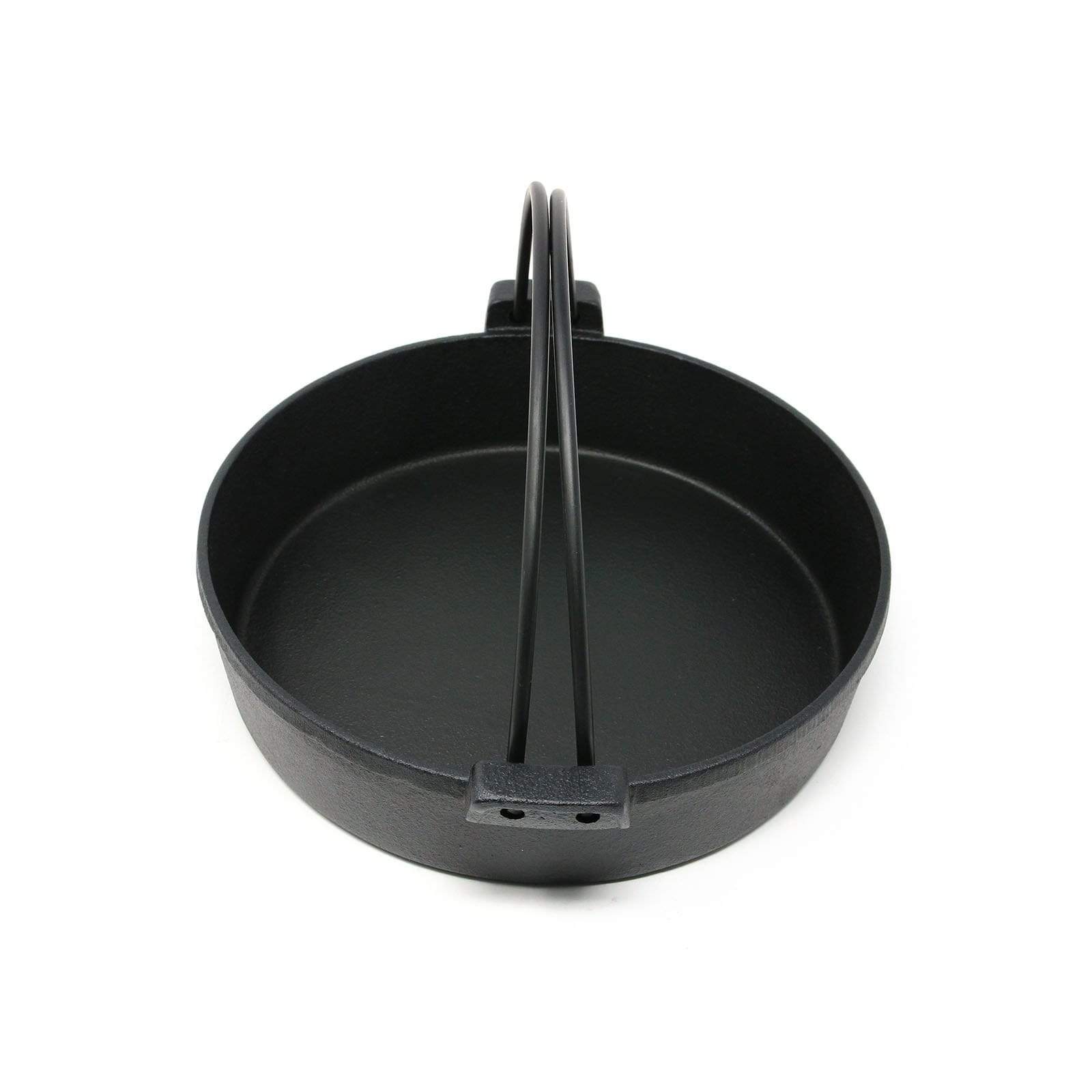 Premium Ikenaga Cast Iron Sukiyaki Pan with Double Handles – Heavy Duty Induction Compatible – Perfect for Japanese Hot Pot, Stir Fry & Tabletop Cooking