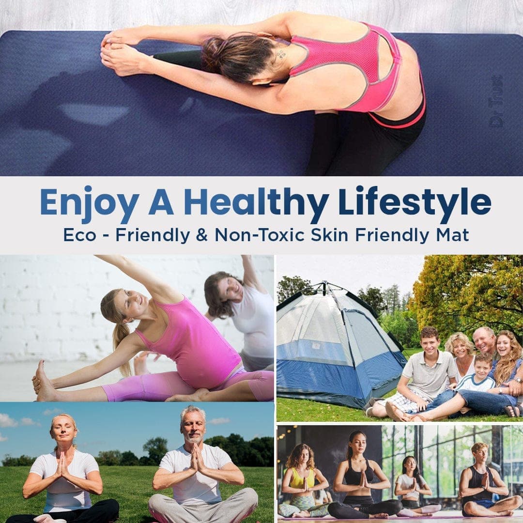 Dr Trust USA Premium Luxfoam TPE Yoga & Exercise Mat - Non-Slip, Eco-Friendly Fitness Mat for Home Workouts, Pilates & Gym Training - 71