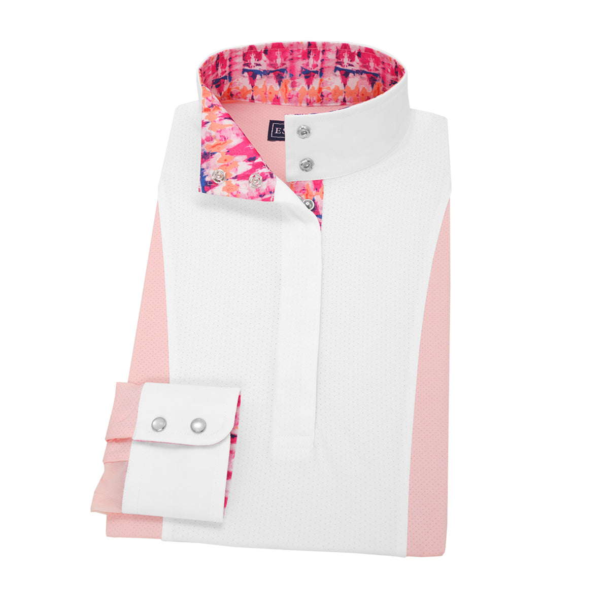 Essex Classics Women's Tie Dye Luna Performance Long Sleeve Show Shirt - Breathable Stretch Fabric for Dance, Yoga & Equestrian Riding