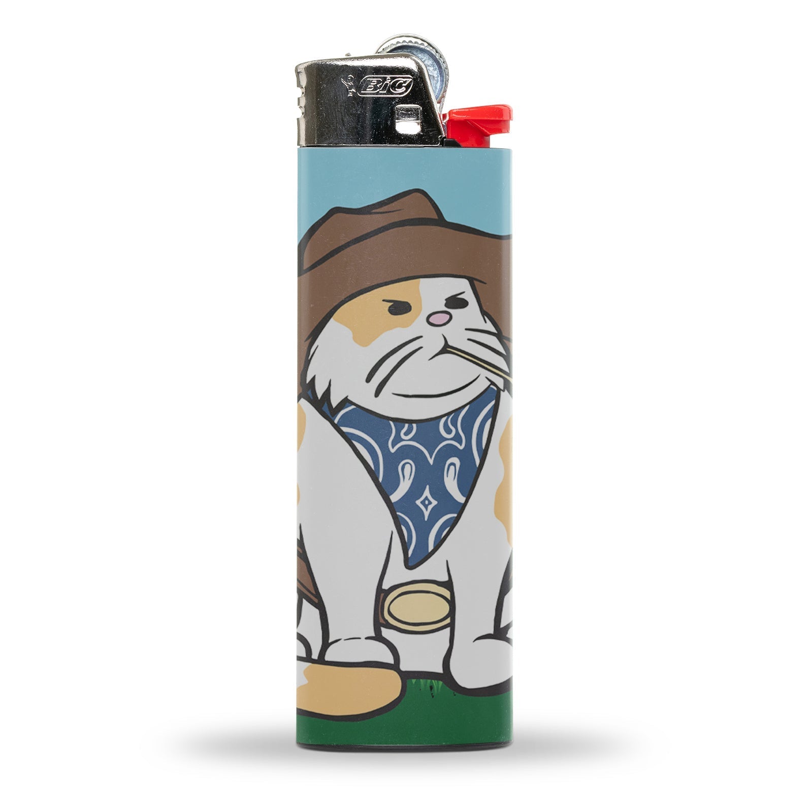 Cowboy Cat Lighter - Unique Novelty Butane Lighter with Cute Cowboy Cat Design - Perfect for Camping, Hiking, BBQ & Gifts