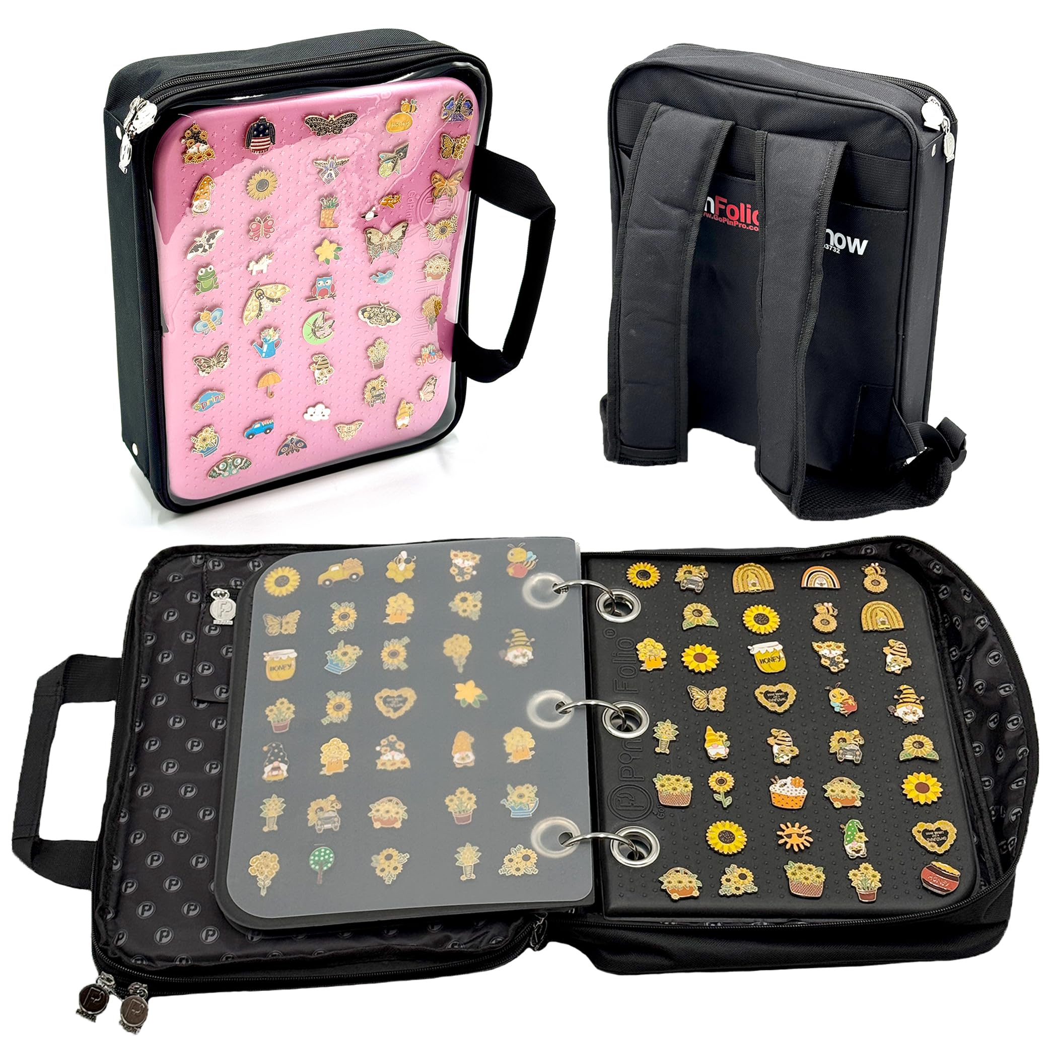 PinFolio ProShow Large Pin Display Bag & Backpack - Holds 750+ 1-Inch Enamel Pins for Collectors & Traders (Pink) - Perfect for Conventions, Disney Trips & Pin Trading Events
