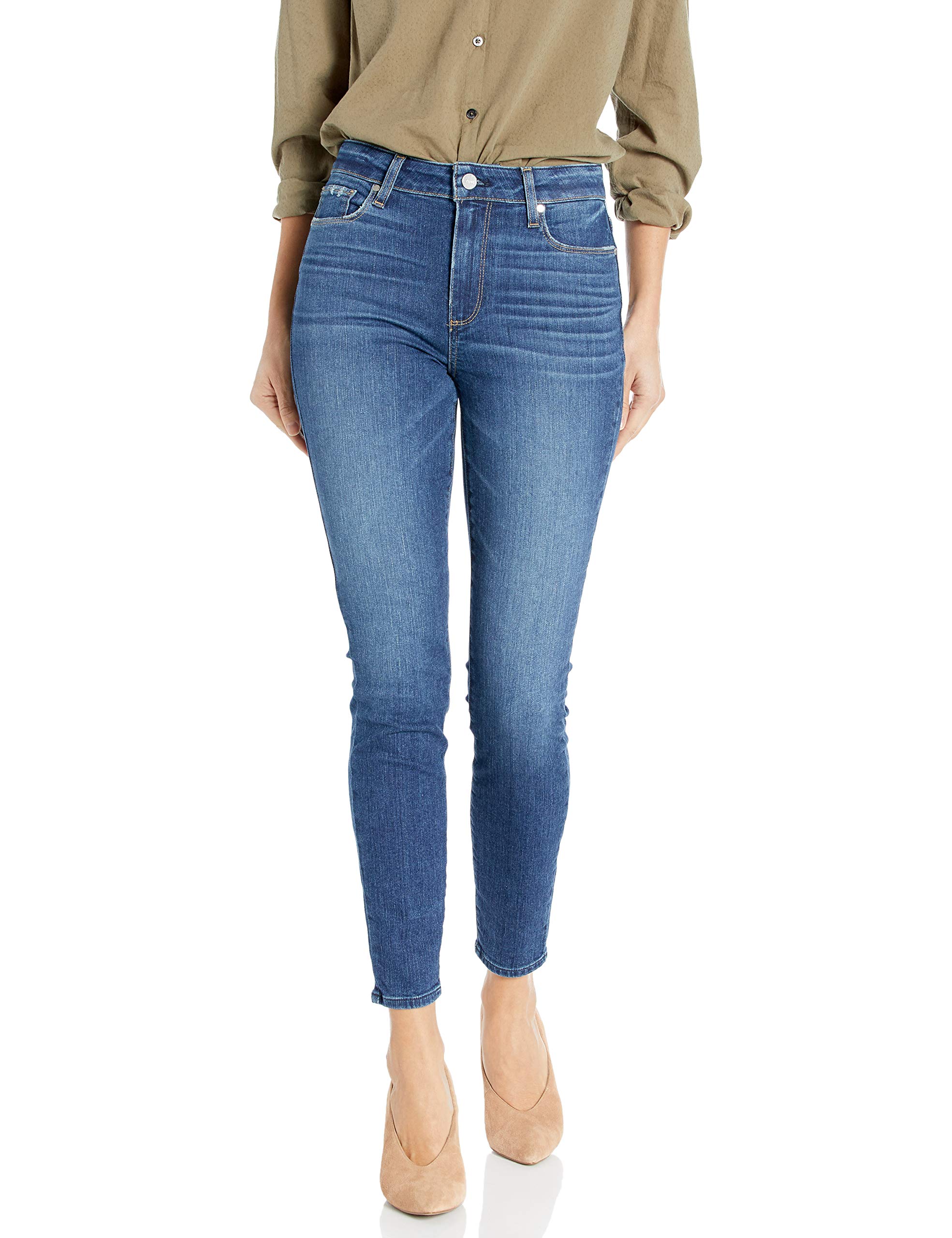 PAIGE Women's Hoxton High-Rise Ankle Skinny Jeans - Stretch Denim Pants for Casual Wear & Night Out | Comfortable Slim Fit Jeans for Everyday Style
