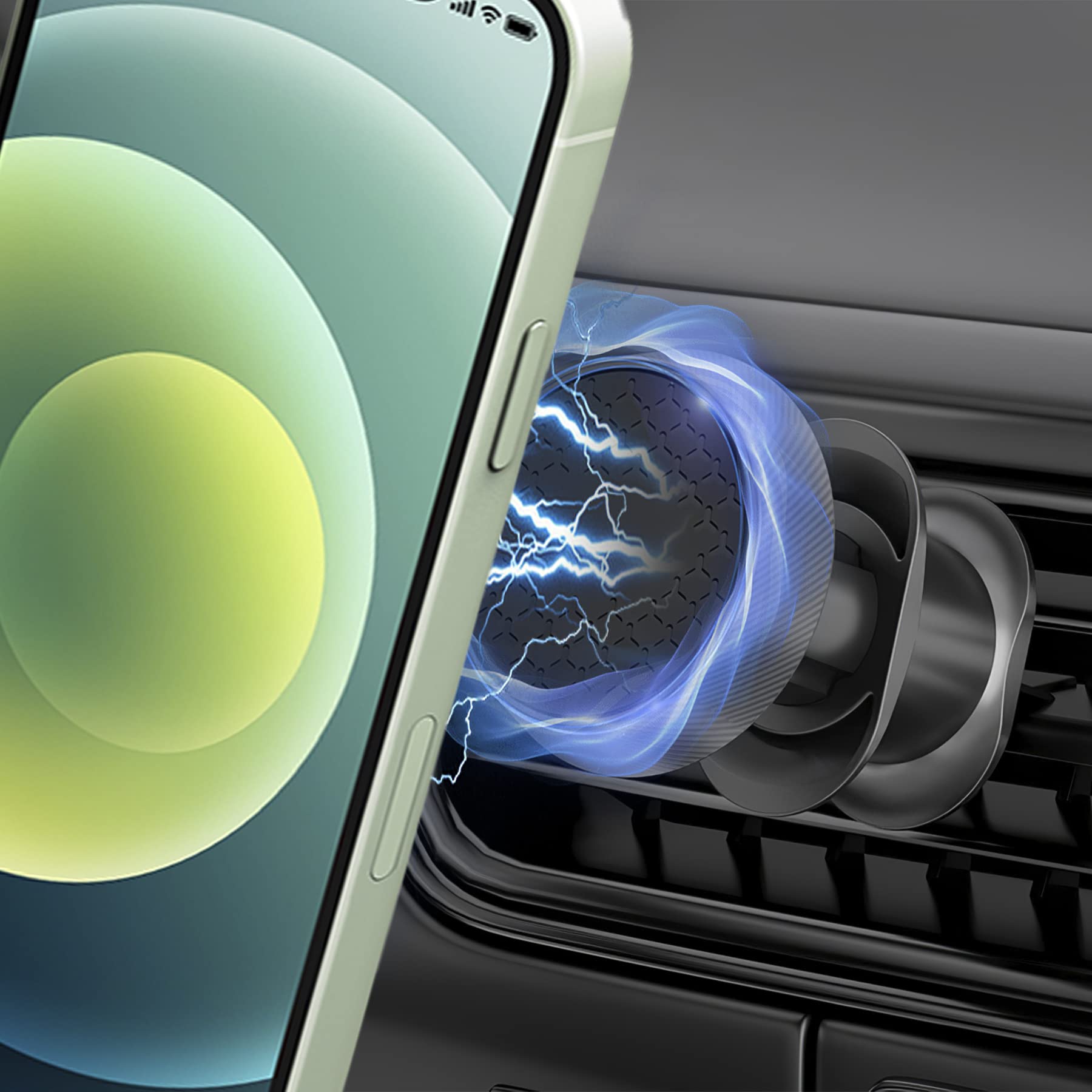 **Amiss Magnetic Car Phone Holder - 6 Strong Magnets for Secure Grip, Hands-Free Air Vent Mount for iPhone, Samsung, Smartphones & Tablets - Perfect for Driving, Navigation & Road Trips**