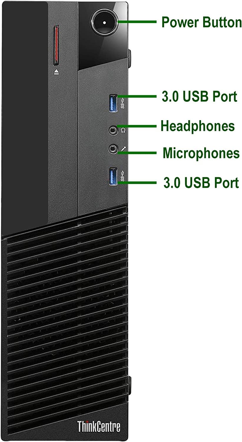 Renewed Lenovo SFF Desktop PC - Intel Core i7 3.4GHz, 16GB RAM, 128GB SSD + 2TB HDD, WiFi, Bluetooth, Win 10 Pro with 24