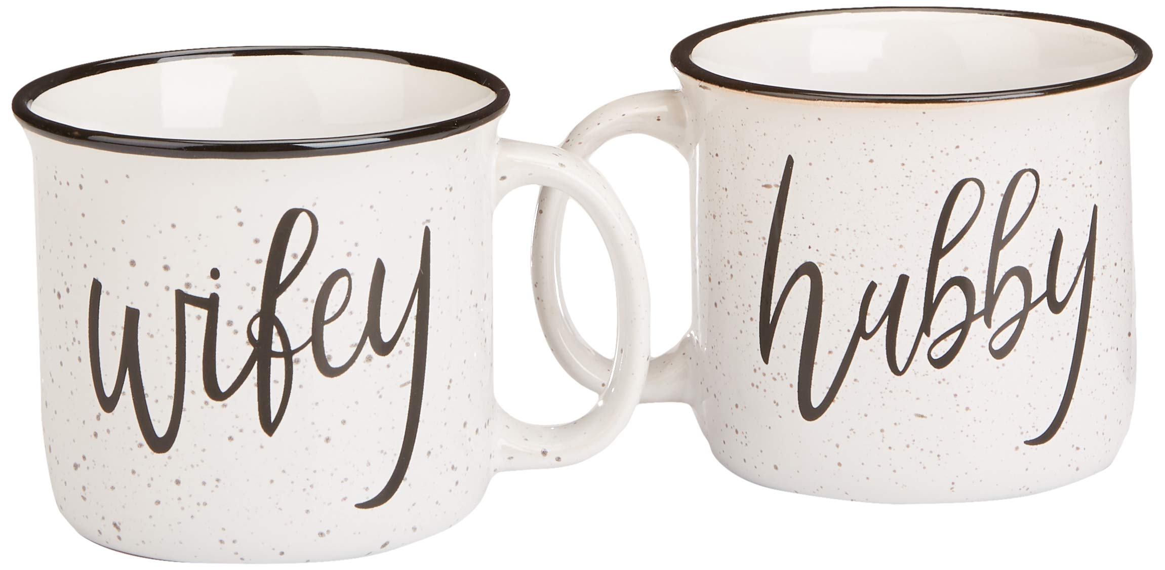 Funny Campfire Couples Coffee Mug Set - 14oz Ceramic Mugs for Husband and Wife | Cam n Honey Farmhouse Design | Perfect for Anniversary Gifts, Romantic Dates & Cozy Coffee Moments