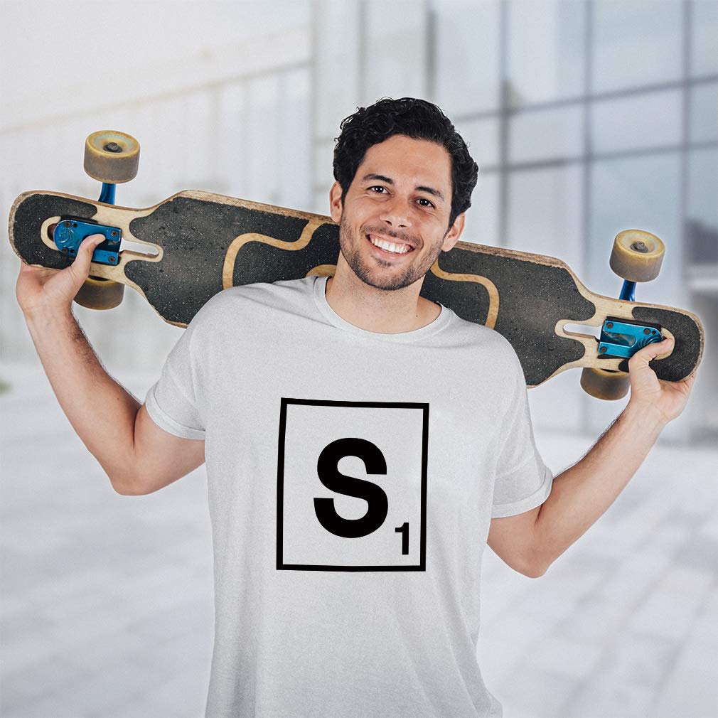 Custom Monogram Letter S Graphic T-Shirts for Men - 100% Cotton Casual Tees - Perfect for Casual Wear, Gifts, and Personalized Style