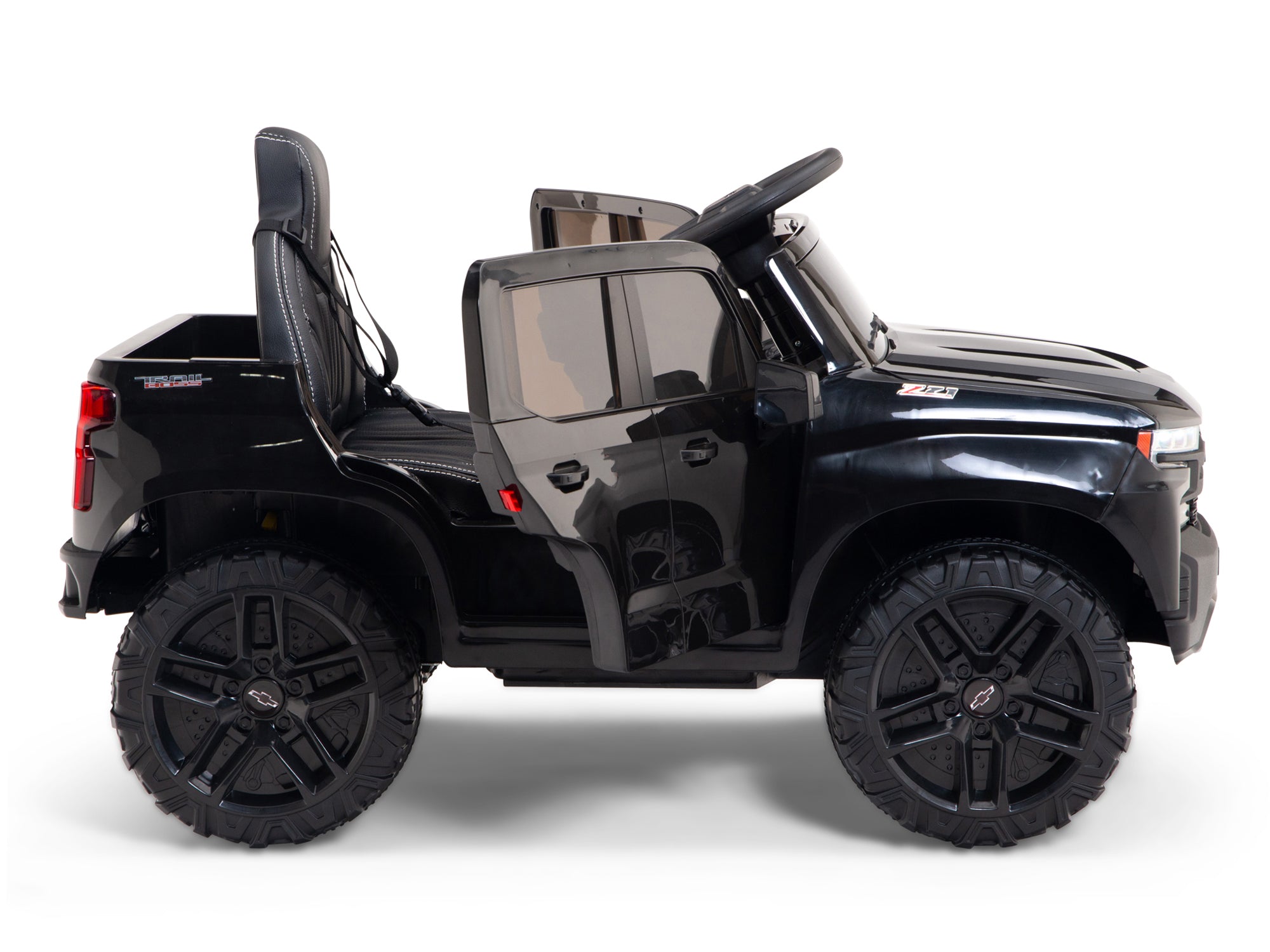 12V Chevrolet Silverado Kids Ride-On Truck with Remote Control - Black Electric Car Toy for Boys & Girls - Perfect for Birthday Gifts, Outdoor Play & Backyard Fun