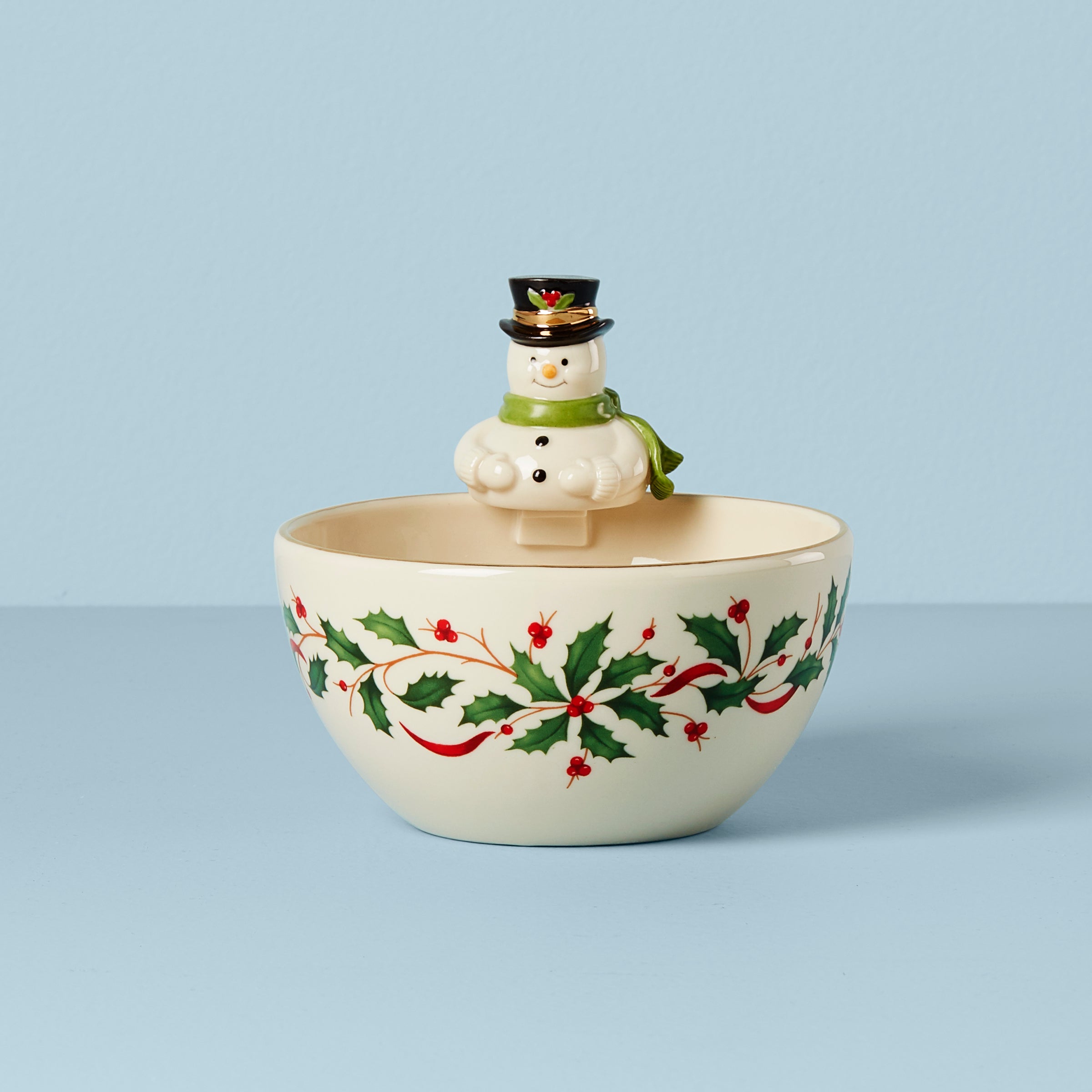 Festive Snowman Serving Bowl - Christmas Holiday Party Decor & Dessert Dish for Holiday Gatherings & Winter Celebrations