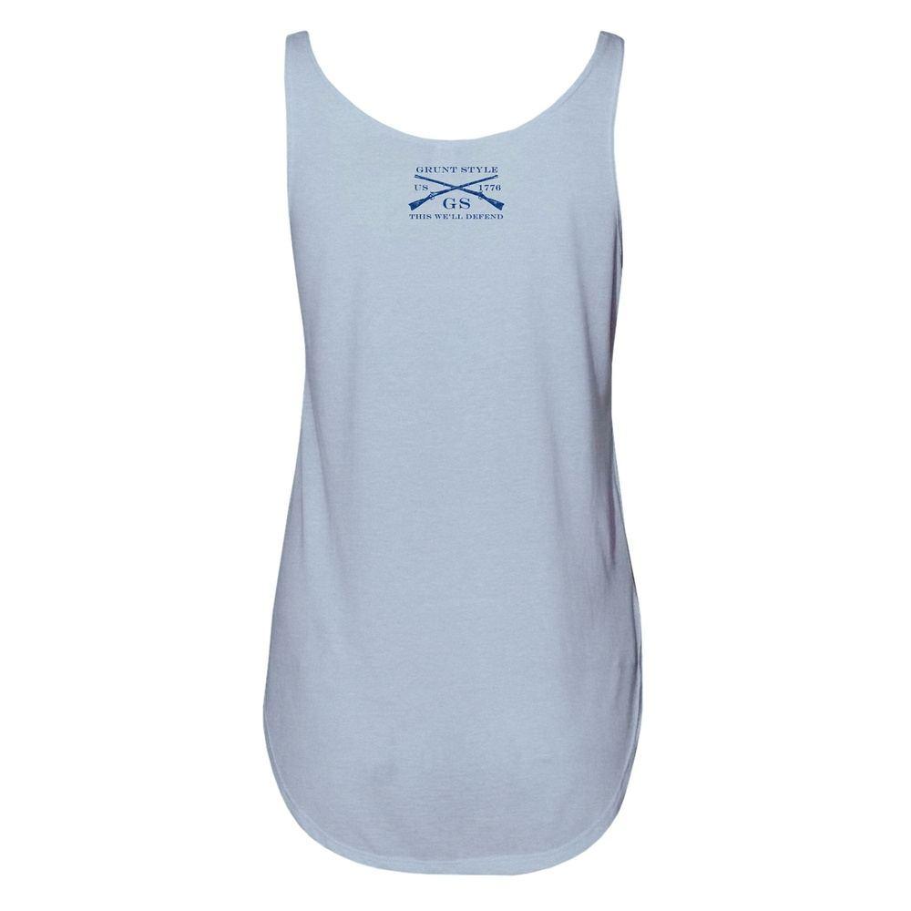 Women's 76 We The People Flowy Tank Top - Stonewash Denim Casual Tee for Summer Outfits, Beach Wear & Layering