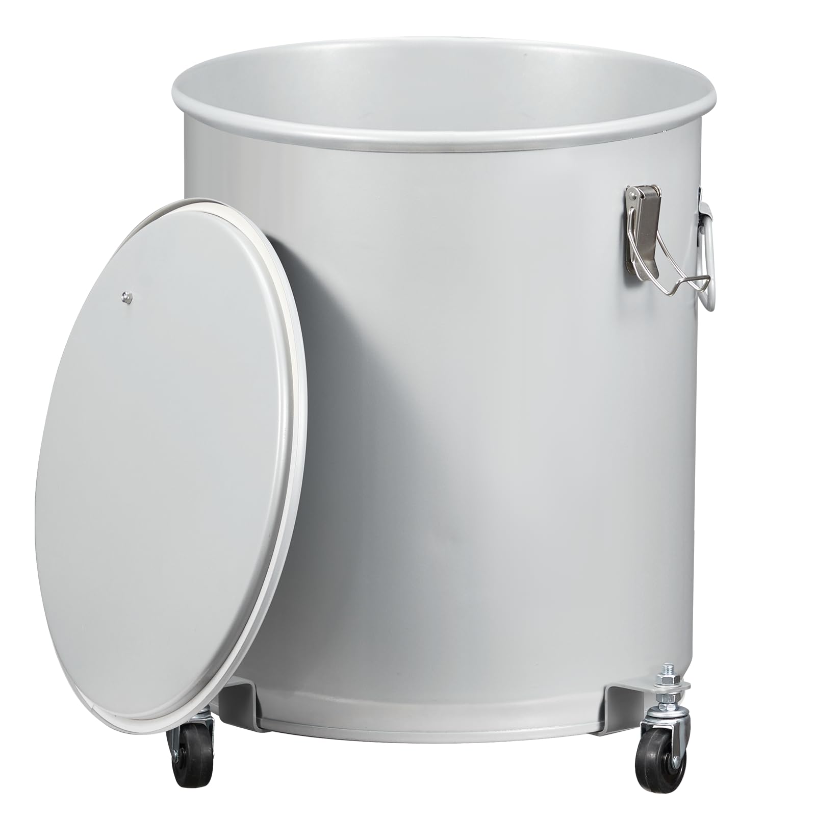 16 Gallon Fryer Grease Bucket - Coated Carbon Steel Oil Filter Pot with Caster Wheels & Lid Lock Clip | Commercial Kitchen Oil Disposal Caddy with Nylon Filter Bag | Perfect for Restaurants, Food Trucks & Catering Services