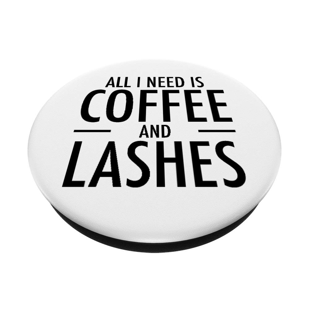 Professional Coffee Strong Lashes Long Cosmetologist Beautician Gift - Swappable PopGrip for Phones & Tablets | Perfect for Makeup Artists & Beauty Enthusiasts