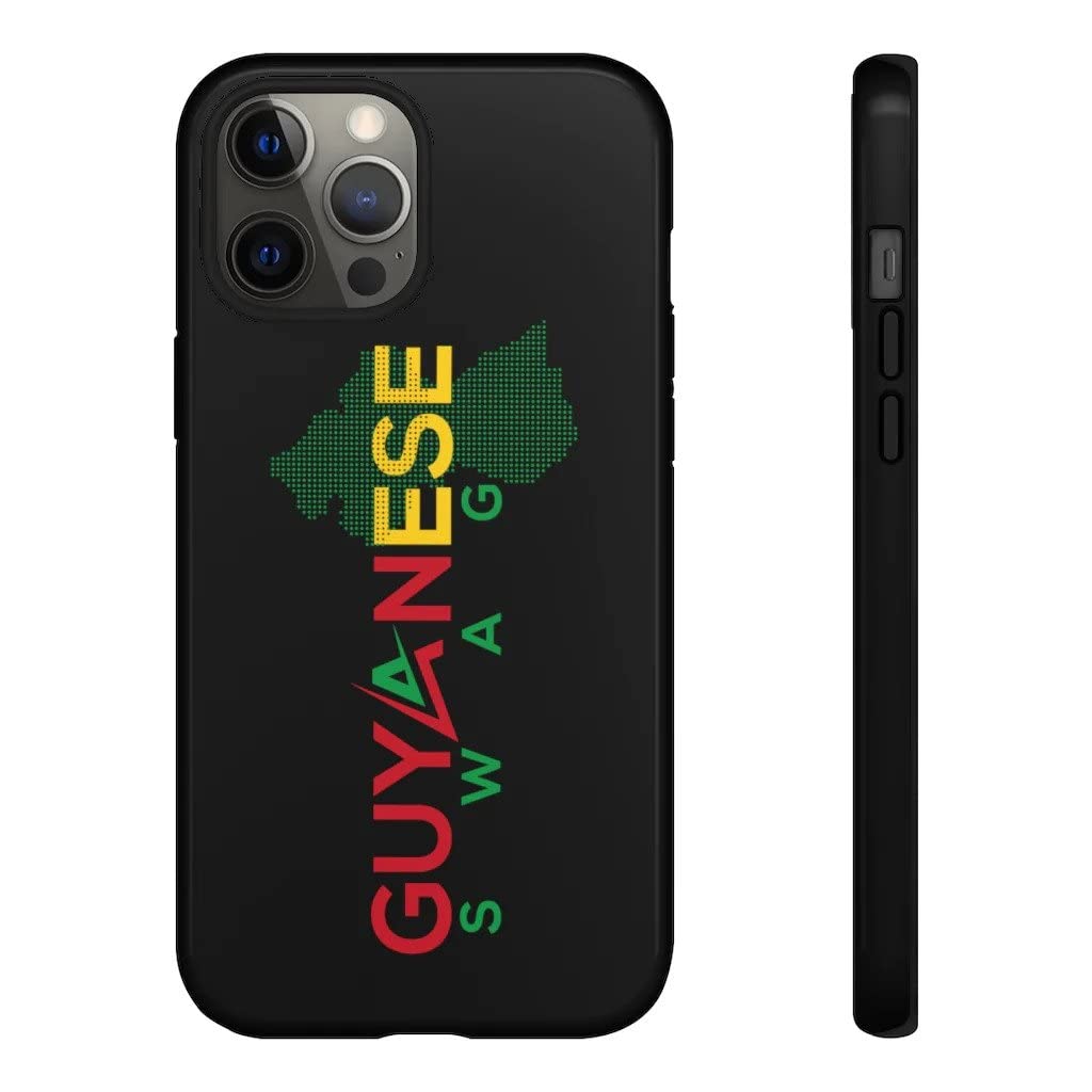Guyana Map Tough Phone Case for iPhone 12 Pro Max - Glossy Finish - Durable Protective Cover - Perfect for Travel, Work & Everyday Use