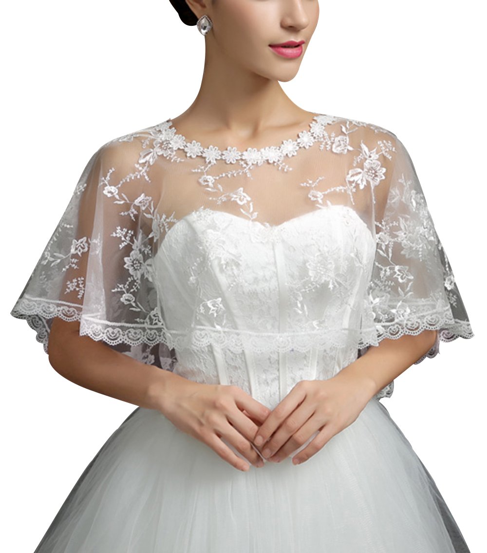 Elegant XU Women's Lace Bridal Shawl Wrap - Wedding Bolero Jacket for Bride, Evening Gown & Special Occasions | Perfect for Weddings, Parties & Formal Events