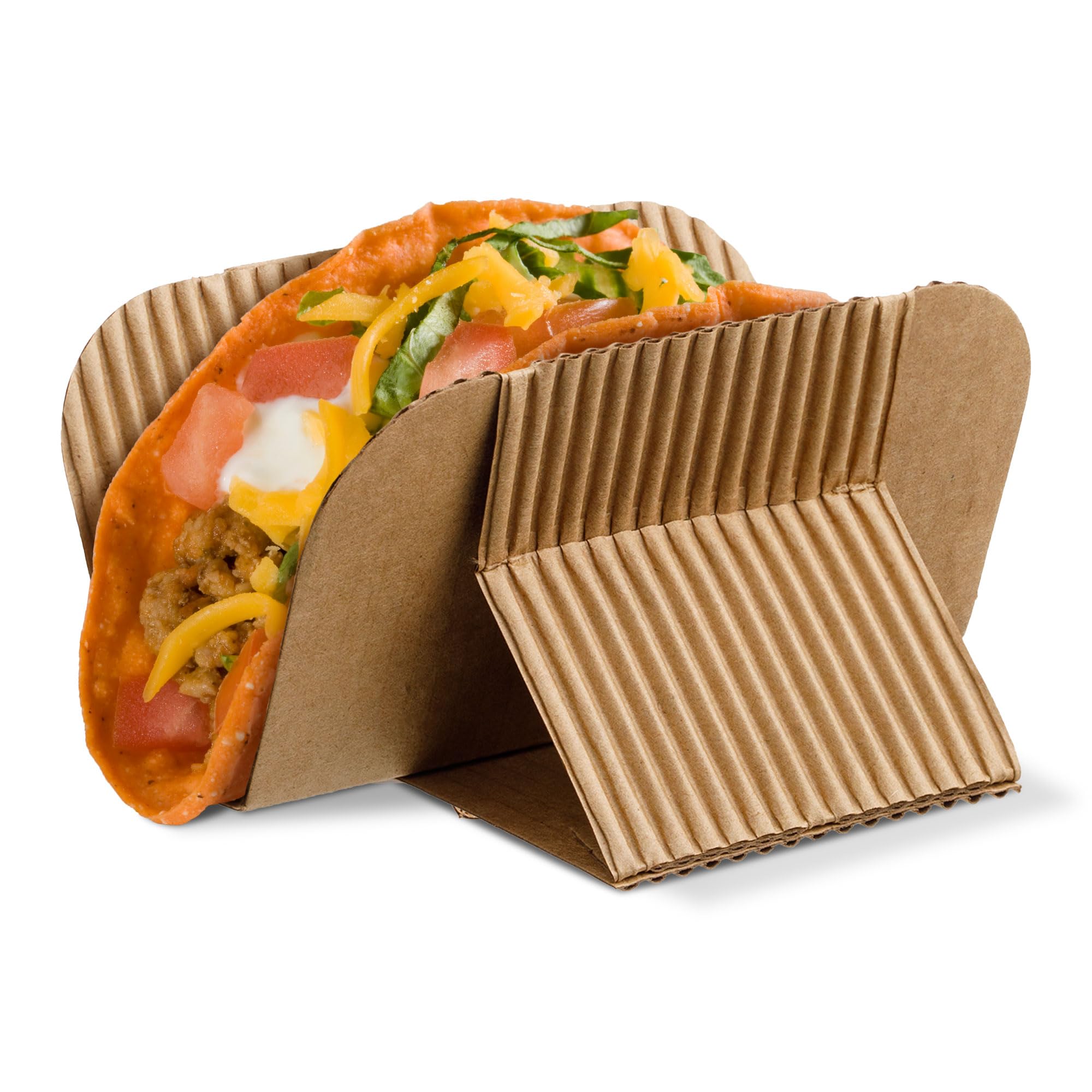 1000-Pack AURA by HARVEST PACK Disposable Kraft Taco Holder Stand - Serving Rack for Hot Dogs, Waffles, Sandwiches, Shawarmas, Gyros & Pita Wraps - Perfect for Taco Parties, Food Trucks & Catering Events