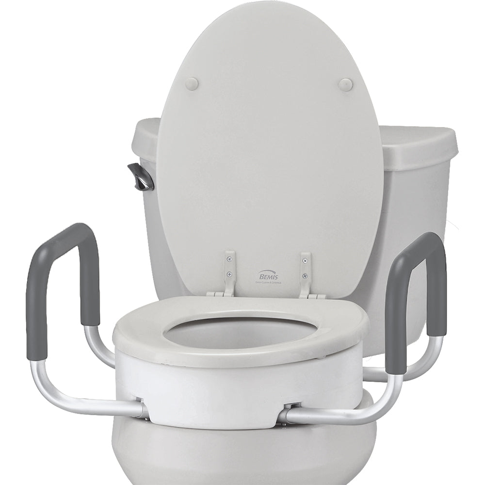 3.5 Inch Hinged Toilet Riser Seat - Adjustable Height Bathroom Safety Aid for Elderly & Disabled - Ideal for Home Care & Mobility Assistance