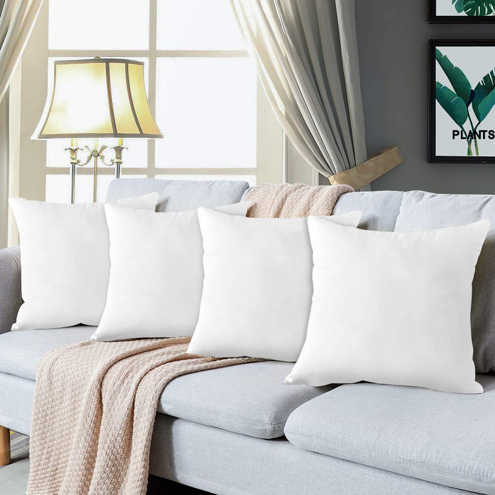 OTOSTAR 18x18 Inch Square Throw Pillow Inserts, Set of 6 - Premium Couch, Sofa & Bed Cushion Stuffer - White Decorative Pillow Forms for Living Room, Bedroom & Home Decor