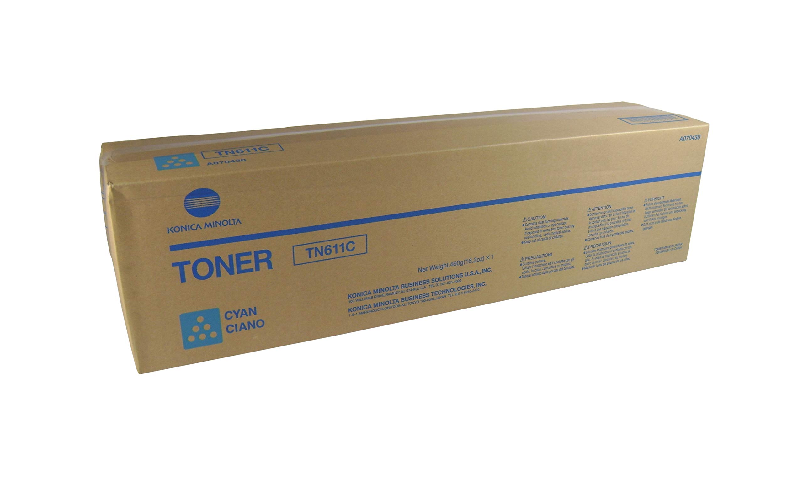 Genuine Konica Minolta Bizhub C451 C550 C650 TN611C Cyan Toner Cartridge A070430 - High Yield Replacement for Office Printers, Copiers & Multifunction Devices