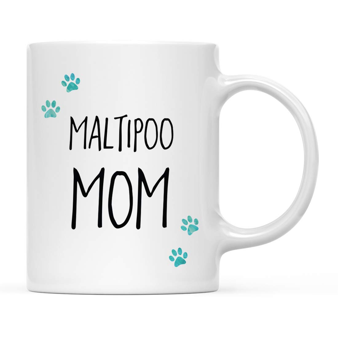 Andaz Press Funny Dog Mom 11oz Coffee Mug - Cute Maltipoo Paw Print Design - Perfect Gag Gift for Dog Lovers - Includes Gift Box - Great for Christmas, Birthday & Mother's Day - Ideal for Coffee, Tea & Hot Chocolate at Home or Office
