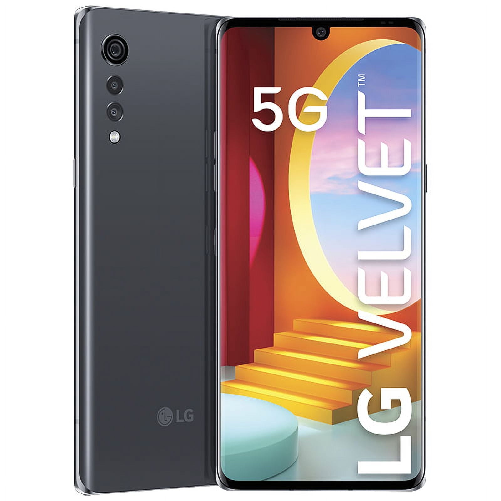 LG Velvet 128GB Aurora Gray Unlocked GSM Smartphone for AT&T - Premium 5G Display, Dual Camera, Long Battery Life - Perfect for Streaming, Gaming & Business Use