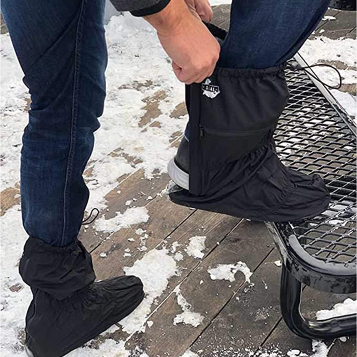 **SEAL Waterproof Shoe Covers for Men & Women - Slip-Resistant Sole, Large Zippers - Reusable Rain, Mud & Snow Protector for Outdoor Activities, Hiking & Commuting**