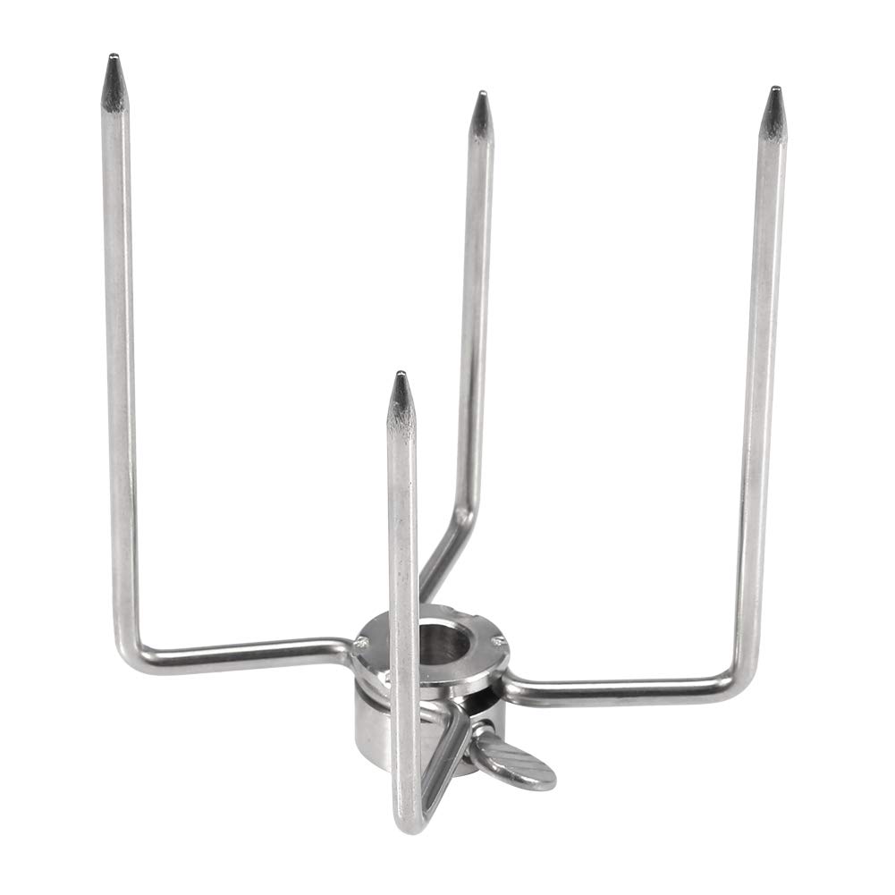 Haofy Rotisserie Spit Forks - 2-Piece Stainless Steel BBQ Grill Rotisserie Prongs for Perfectly Cooked Meats | Replacement Meat Forks Fits Most Rotisserie Spit Rods | Ideal for Backyard Grilling, Camping & Outdoor Cooking