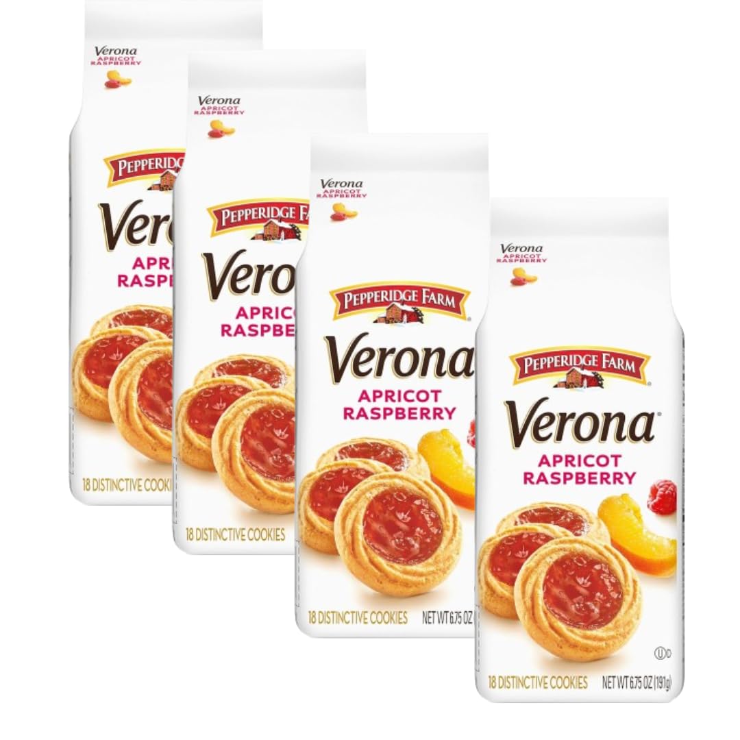 Premium Milano-Style Thumbprint Cookies - Apricot & Raspberry Filling, 6.75 oz (4-Pack) | Authentic Italian-Inspired Treats for Parties, Gifts & Afternoon Tea