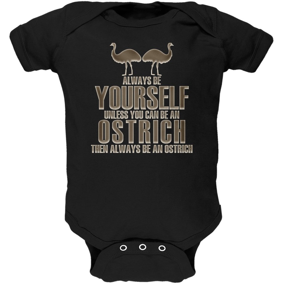 Black Ostrich Print Soft Baby Onesie - Always Be Yourself - Perfect for Newborns, Photo Shoots & Everyday Comfort