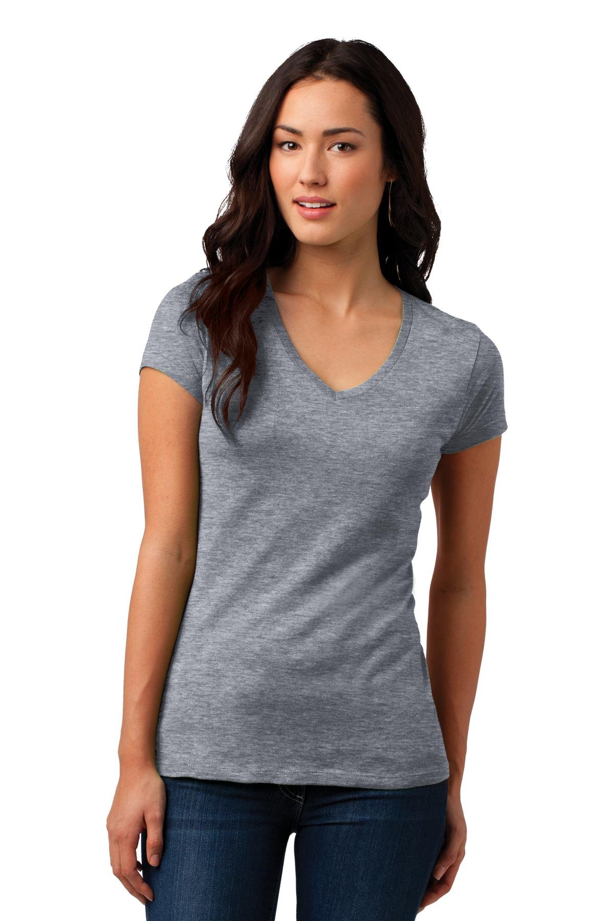 District Juniors Vintage Wash V-Neck Tee DT4501 - Soft Cotton Distressed T-Shirt for Women | Casual Wear, Layering & Everyday Outfits