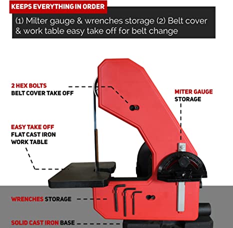 BUCKTOOL Dual Speed 1 x 42 Inch Belt Disc Sander Combo BD1801DS - Professional Woodworking & Metal Sanding Tool for DIY Projects and Workshop Use