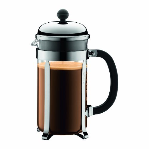 Bodum Chambord French Press Coffee Maker - 3 Cup (12 oz) Stainless Steel Plunger for Rich & Smooth Coffee - Perfect for Home, Office & Camping Brewing