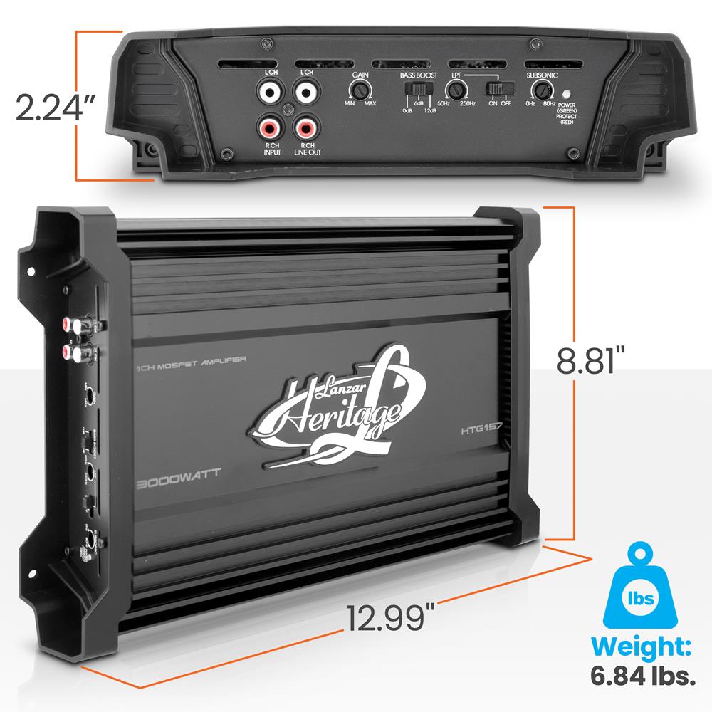 3000W 2 Ohm Mono Block MOSFET Car Amplifier - High Power Bass Boost for Subwoofers & Car Audio Systems