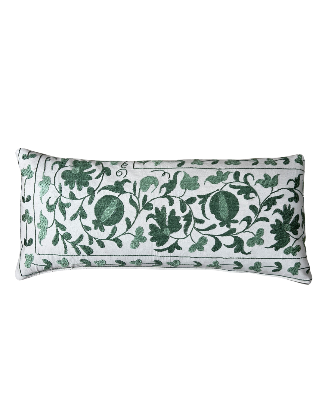 Premium Green Jumbo Rectangle Suzani Cushion Cover - 21