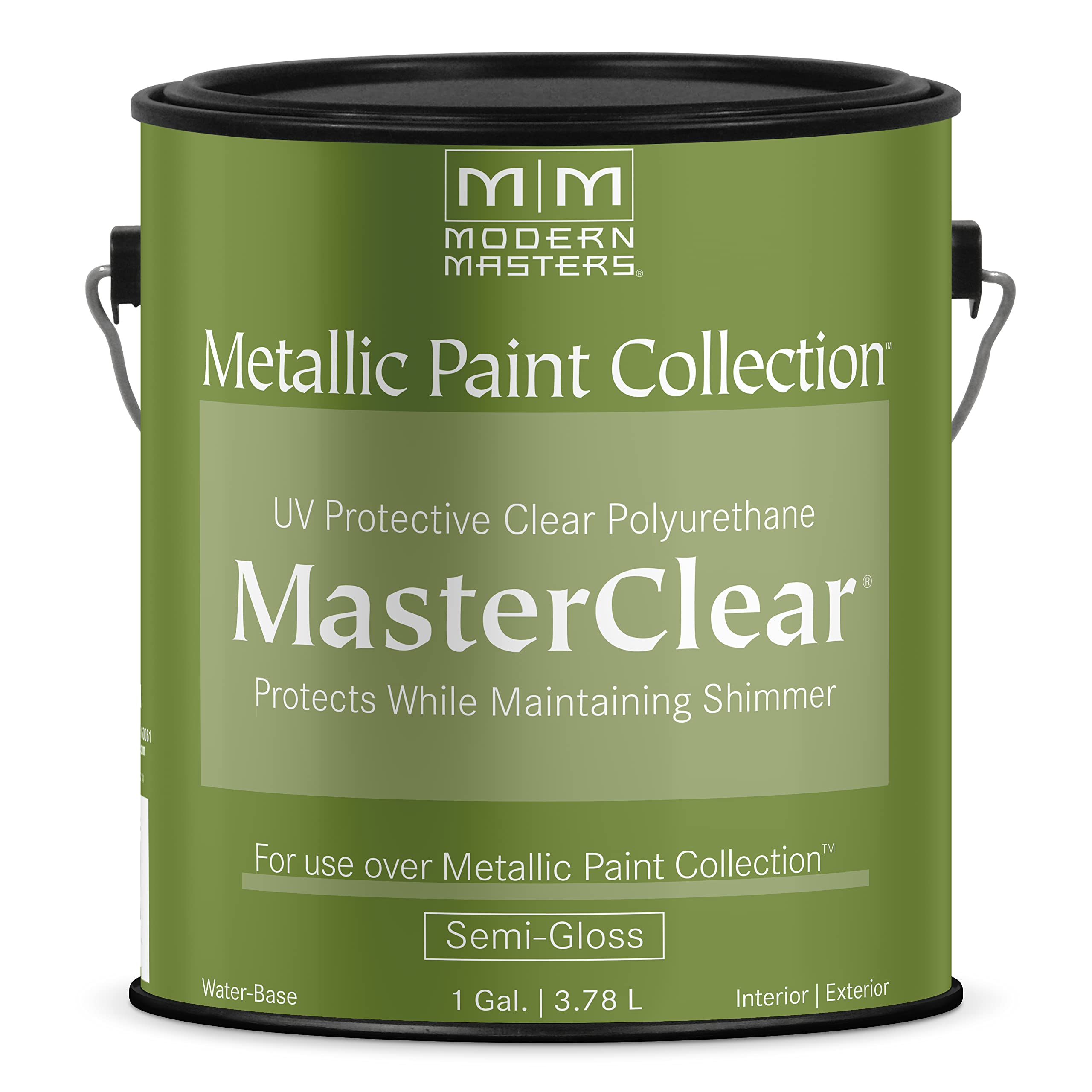 Modern Masters ME662 1 Gallon Clear MasterClear Protective Semi-Gloss Topcoat - Ideal for Wood, Metal & Concrete Surfaces - Sealer for Furniture, Cabinets & DIY Projects
