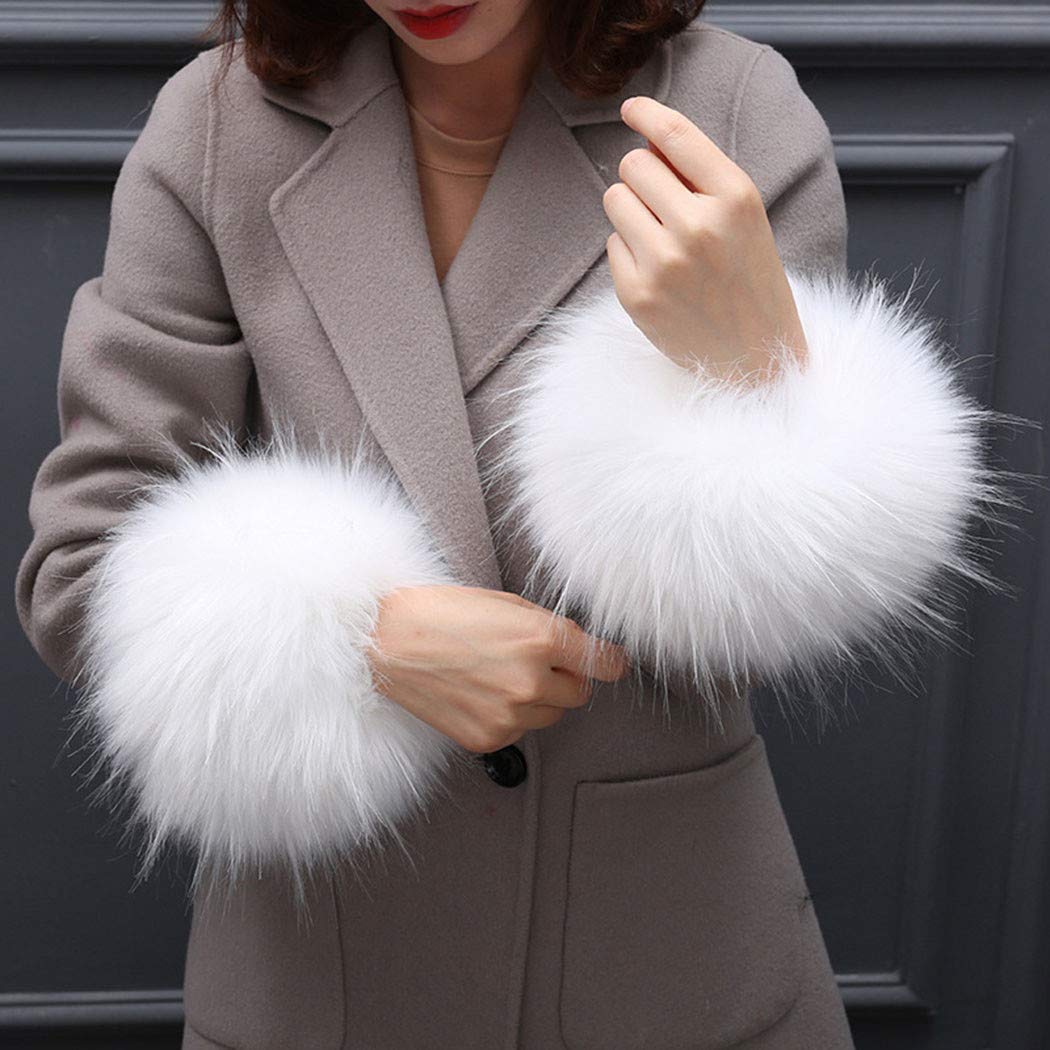 Women's Winter Faux Fur Arm Warmers - Soft Fuzzy Wrist Cuffs & Fingerless Gloves for Cold Weather - Perfect for Outdoor Activities, Fashion Accessories, and Holiday Gifts