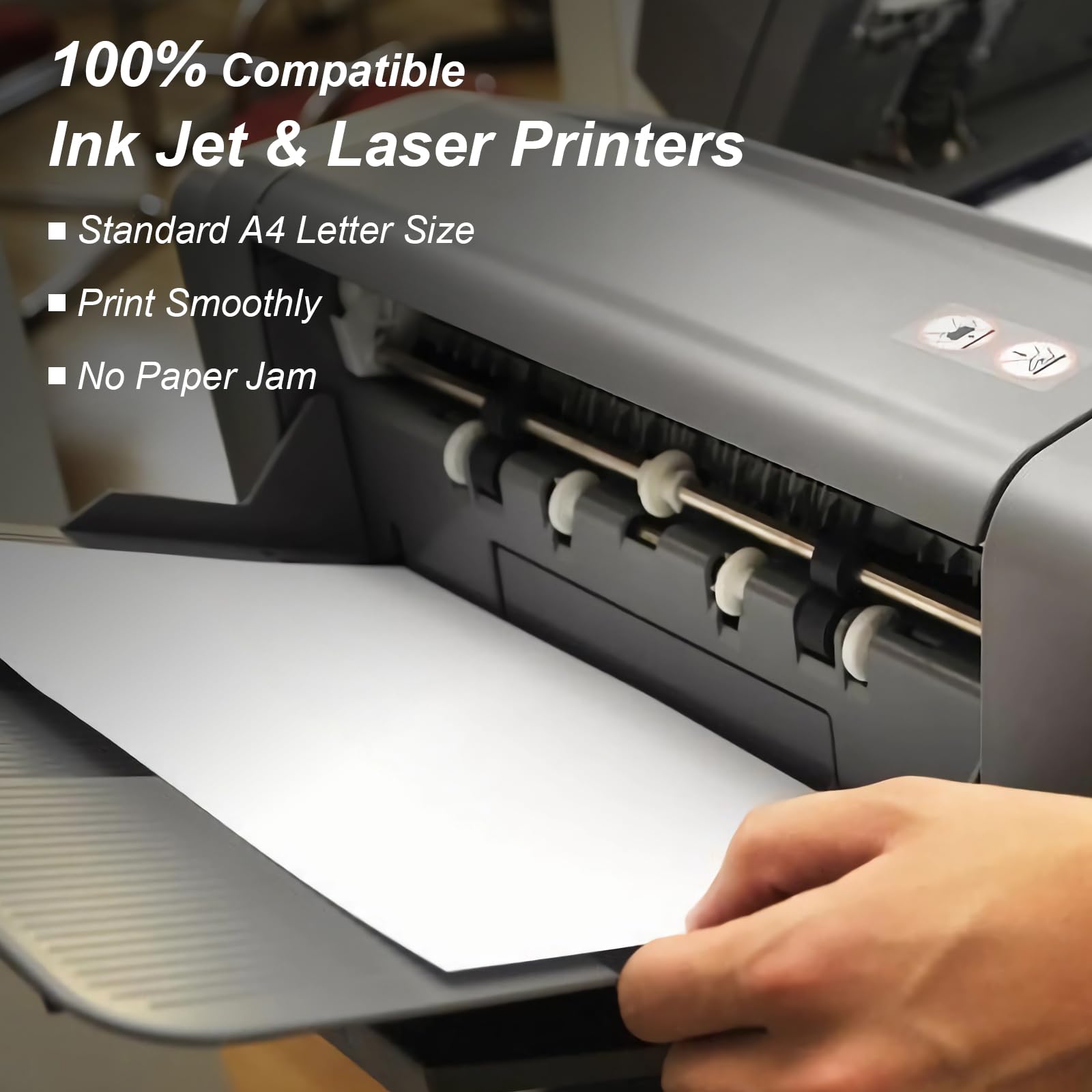 50 Sheets Printable Sticker Paper for Inkjet & Laser Printers - 8.5