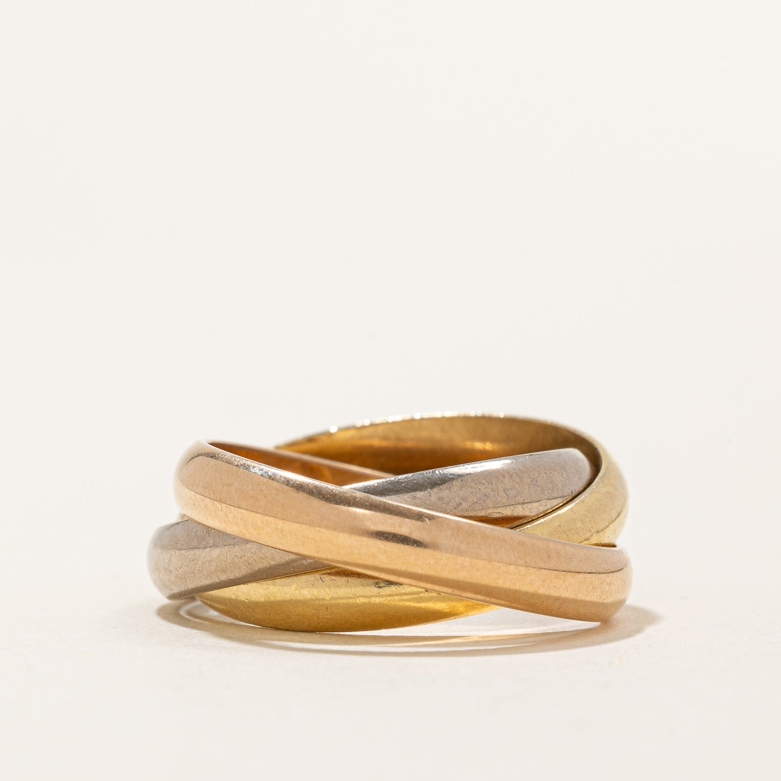 Cartier Trinity Ring Classic Model - 3.45mm Wide, Size 7.5 (Cartier Size 55) - Luxury Tri-Color Gold Band for Women - Perfect for Anniversary Gifts, Engagement & Everyday Elegance