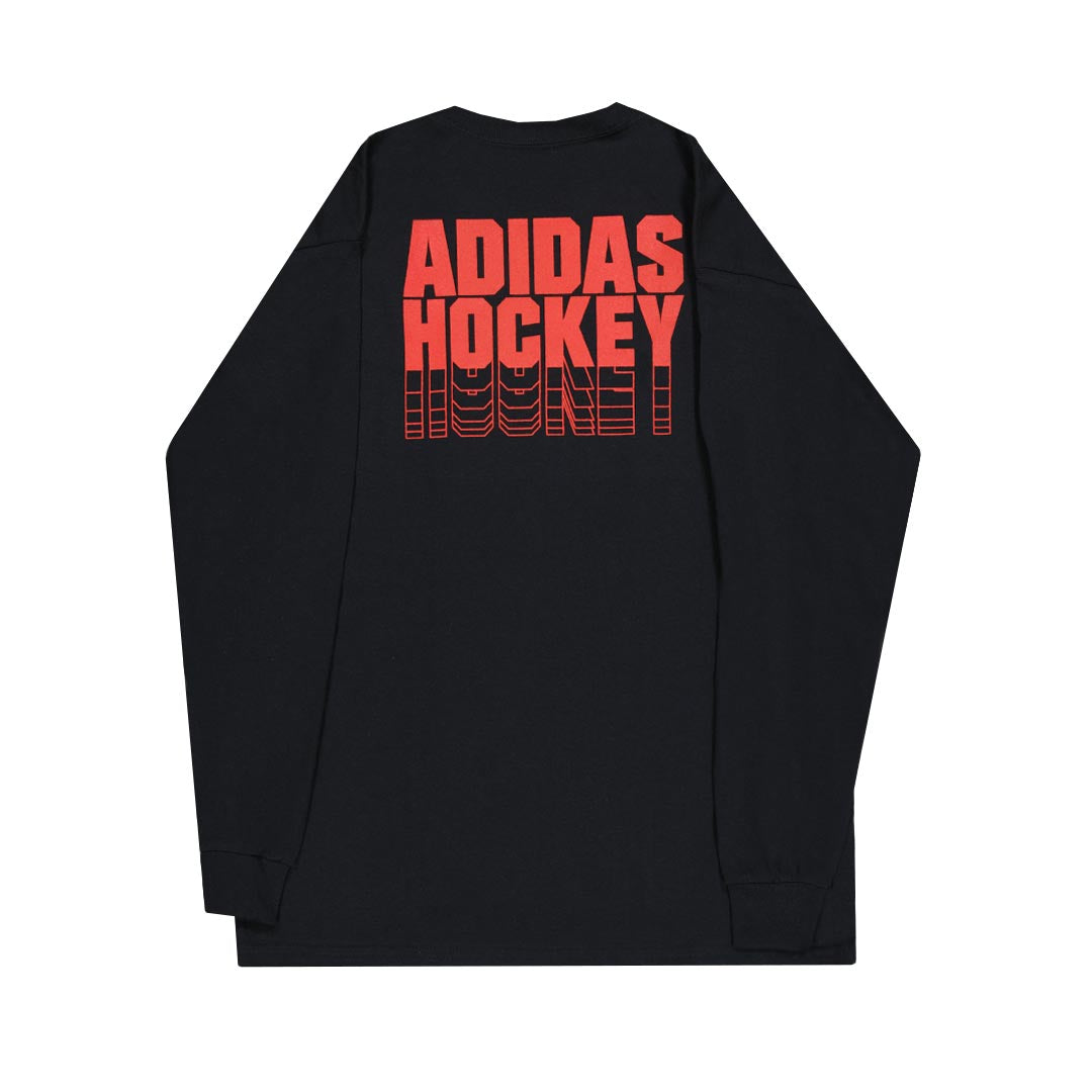 Adidas Kids' (Junior) Hockey Graphic Long Sleeve T-Shirt (CM6130) - Comfortable & Stylish Sports Apparel for Young Athletes - Perfect for Hockey Practice, Games & Casual Wear