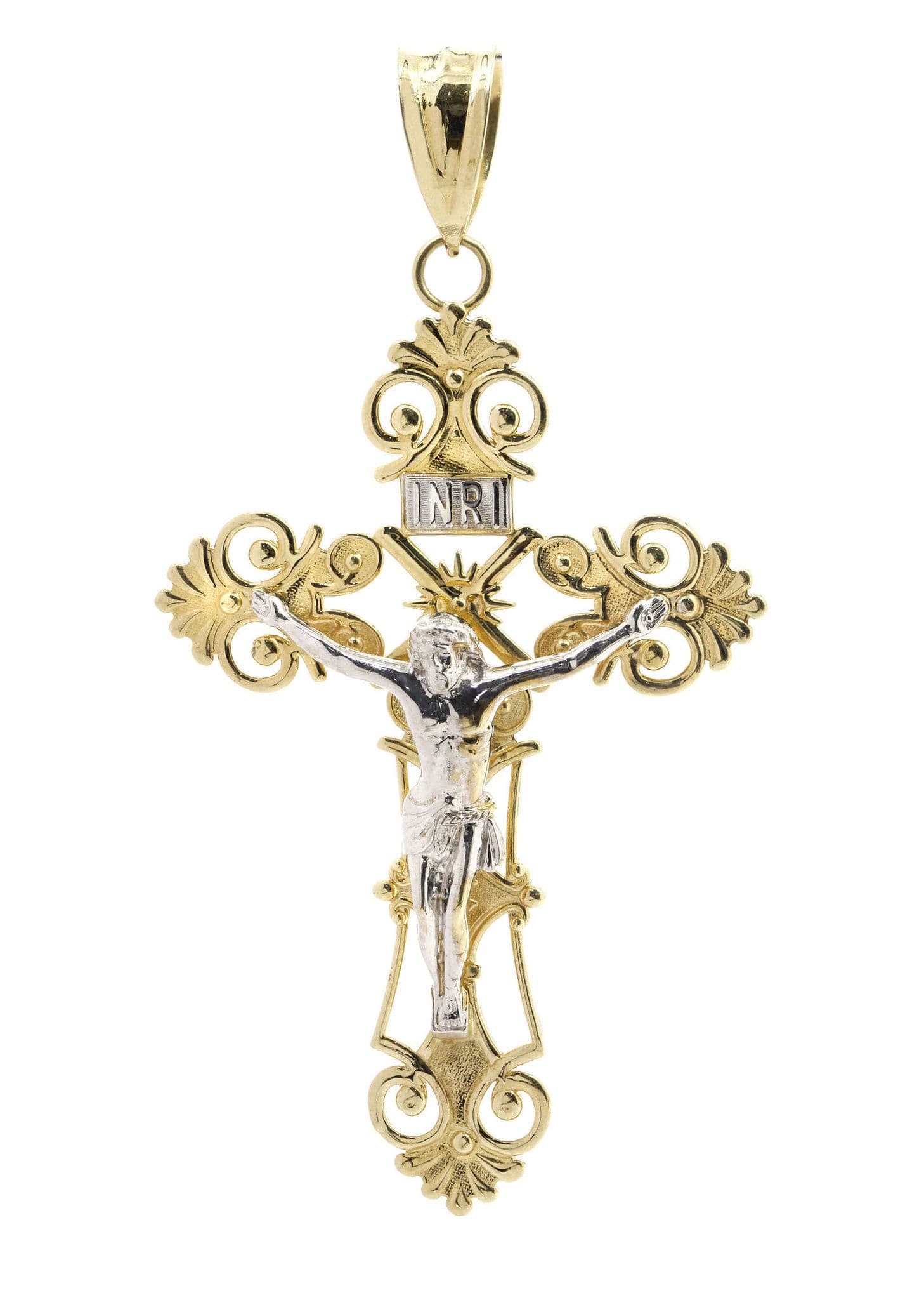 10K Gold Cross Pendant for Women & Men - 22 Grams Solid Gold Crucifix Necklace - Perfect for Gifts, Baptism, First Communion & Everyday Wear