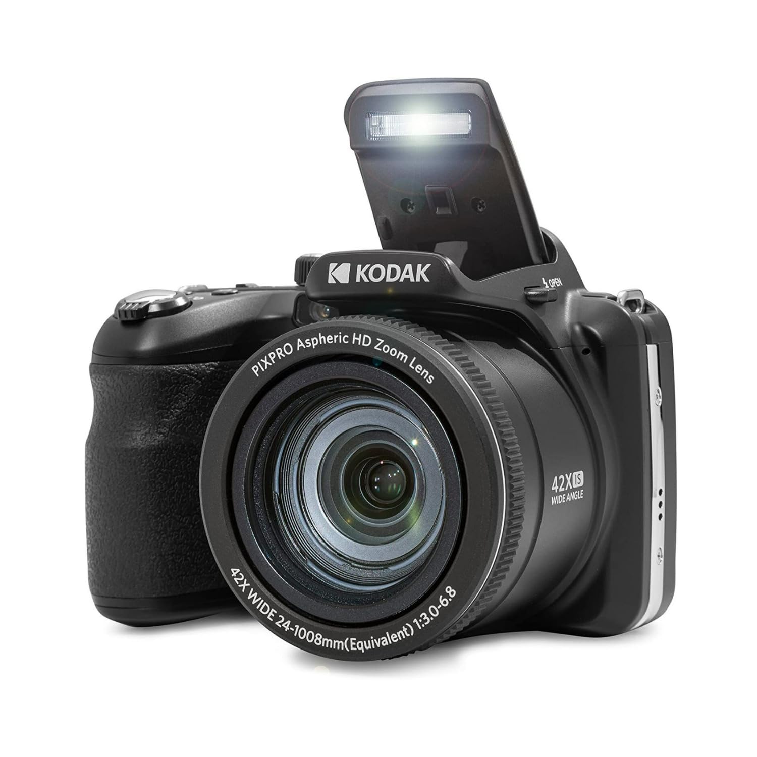 KODAK PIXPRO AZ425 20MP Digital Camera with 16X Optical Zoom - Black Bundle (32GB SD Card, Case, Tripod, Battery Kit) - Perfect for Travel Photography, Vlogging & Family Events